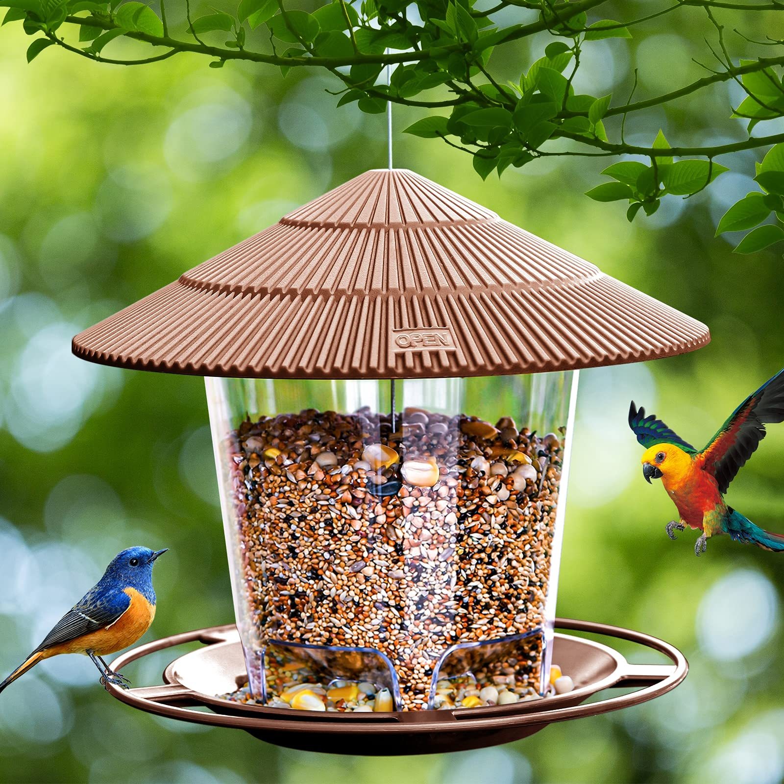 Outdoor Hanging Bird Feeder, Wild Bird Seed Feeder for Garden Yard