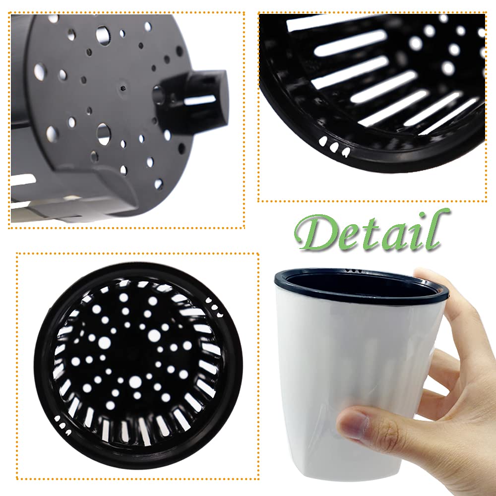 12 PCS 4 Inch Self Watering Plastic Planters with Inner Pot, White Flower Pots for Herbs, Succulents & All House Plants