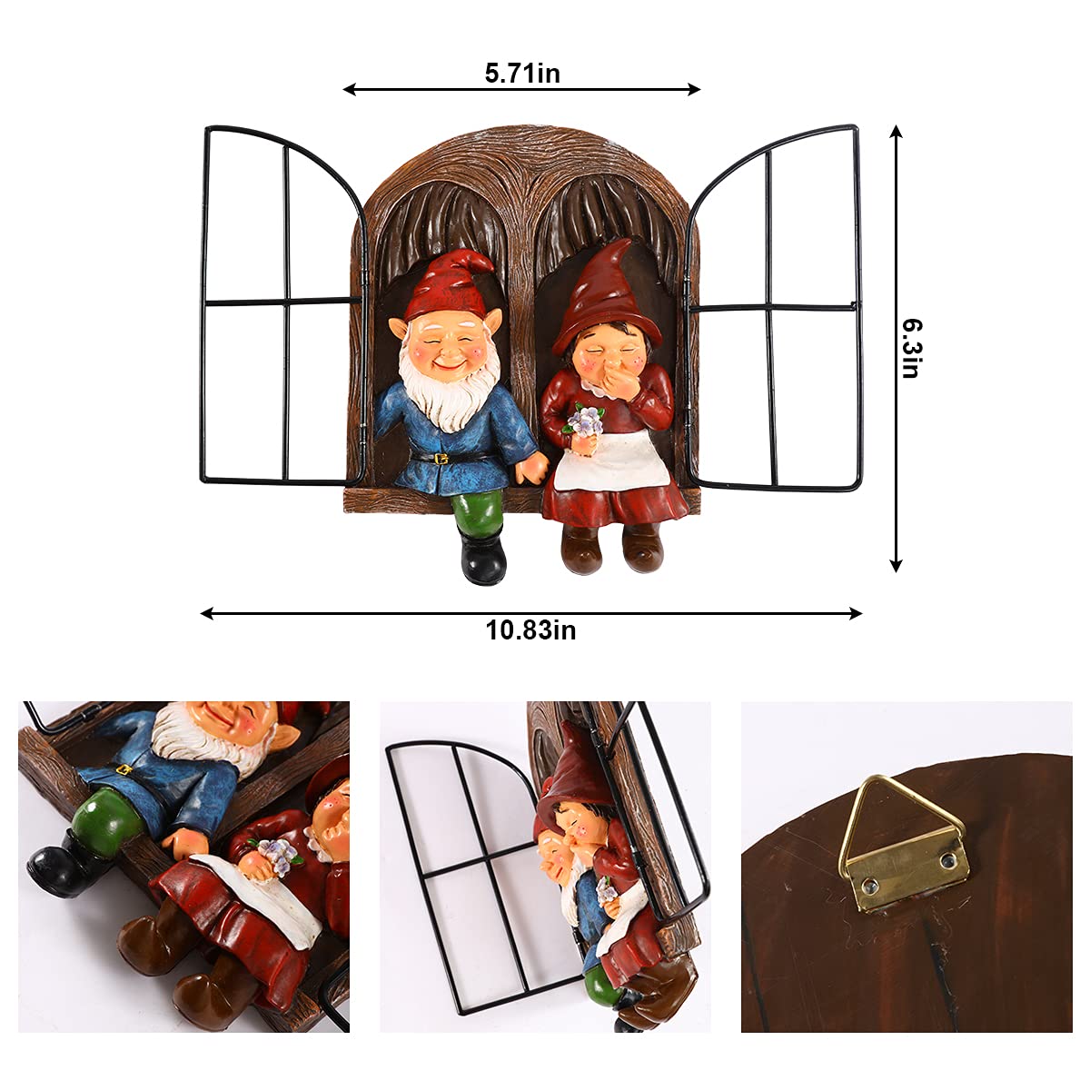 Couple Gnome Peeker Yard Art Garden Ornamen