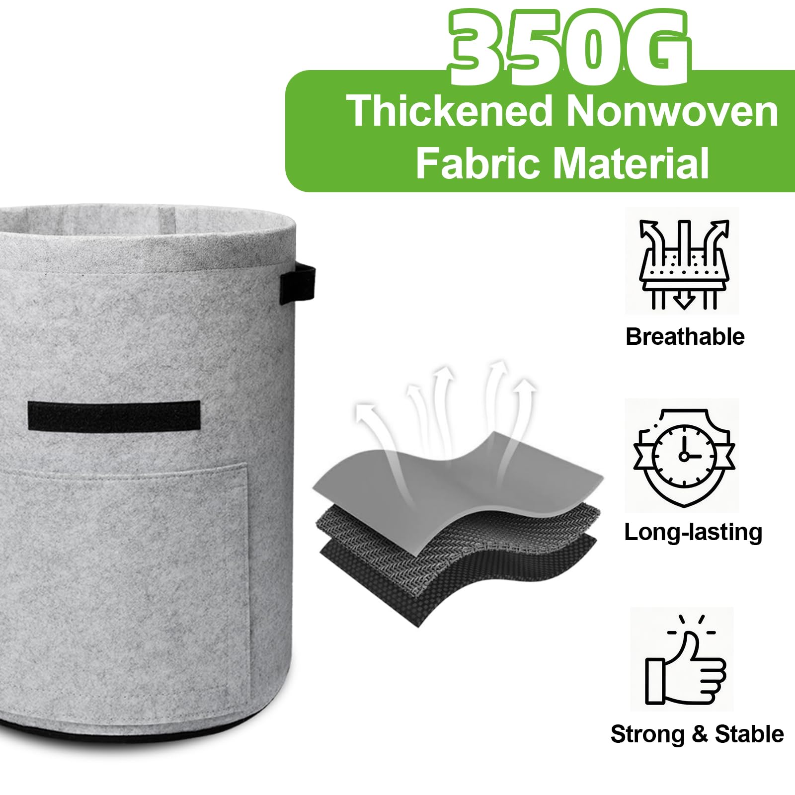 4 Pack 10 Gallon Potato Grow Bags with Harvest Flap & Handles, Planting Pots for Potato, Tomato & Vegetables (Black & Gray)