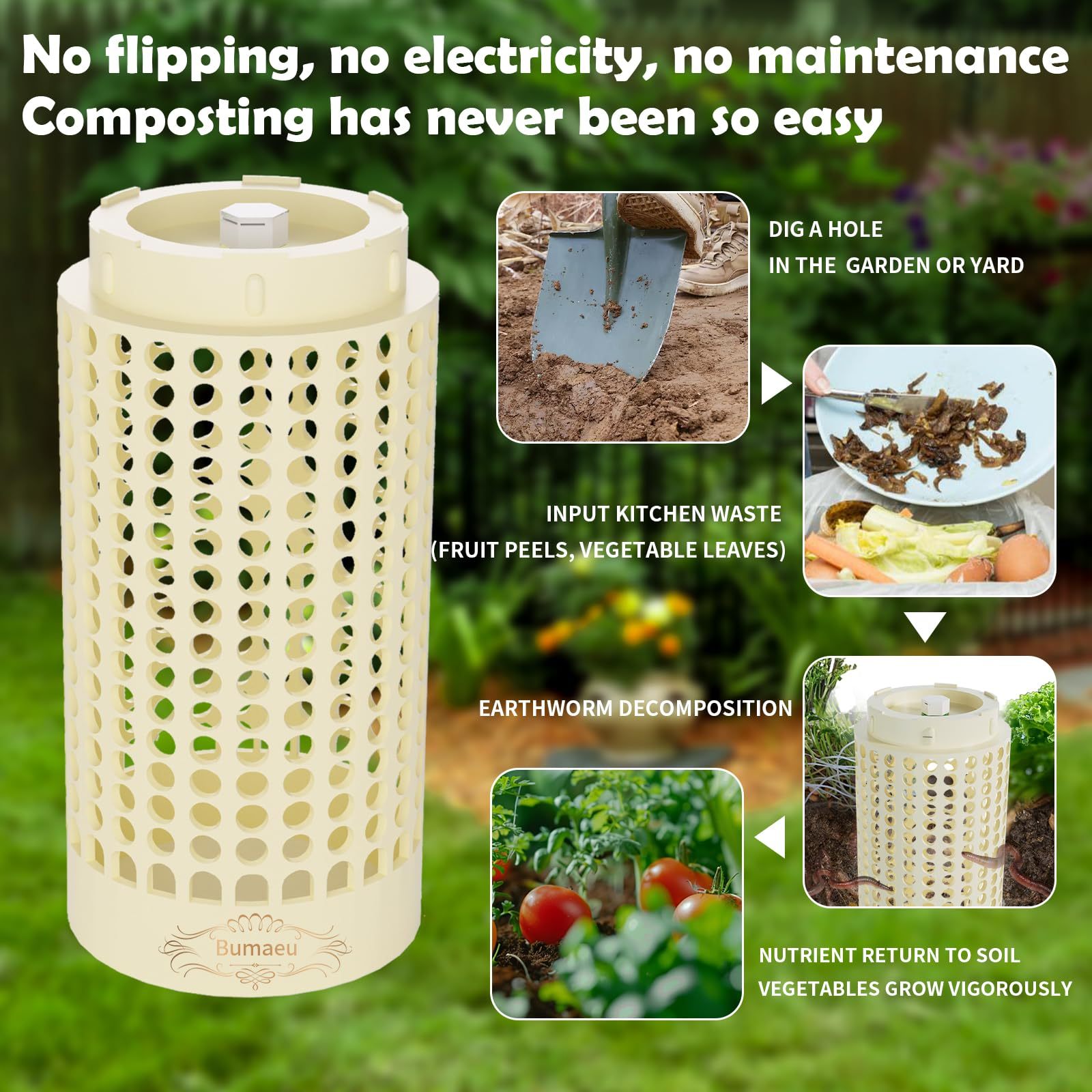 Underground Worm Farm | Mini Outdoor Vermicomposting Bin for Kitchen Food Waste Recycling