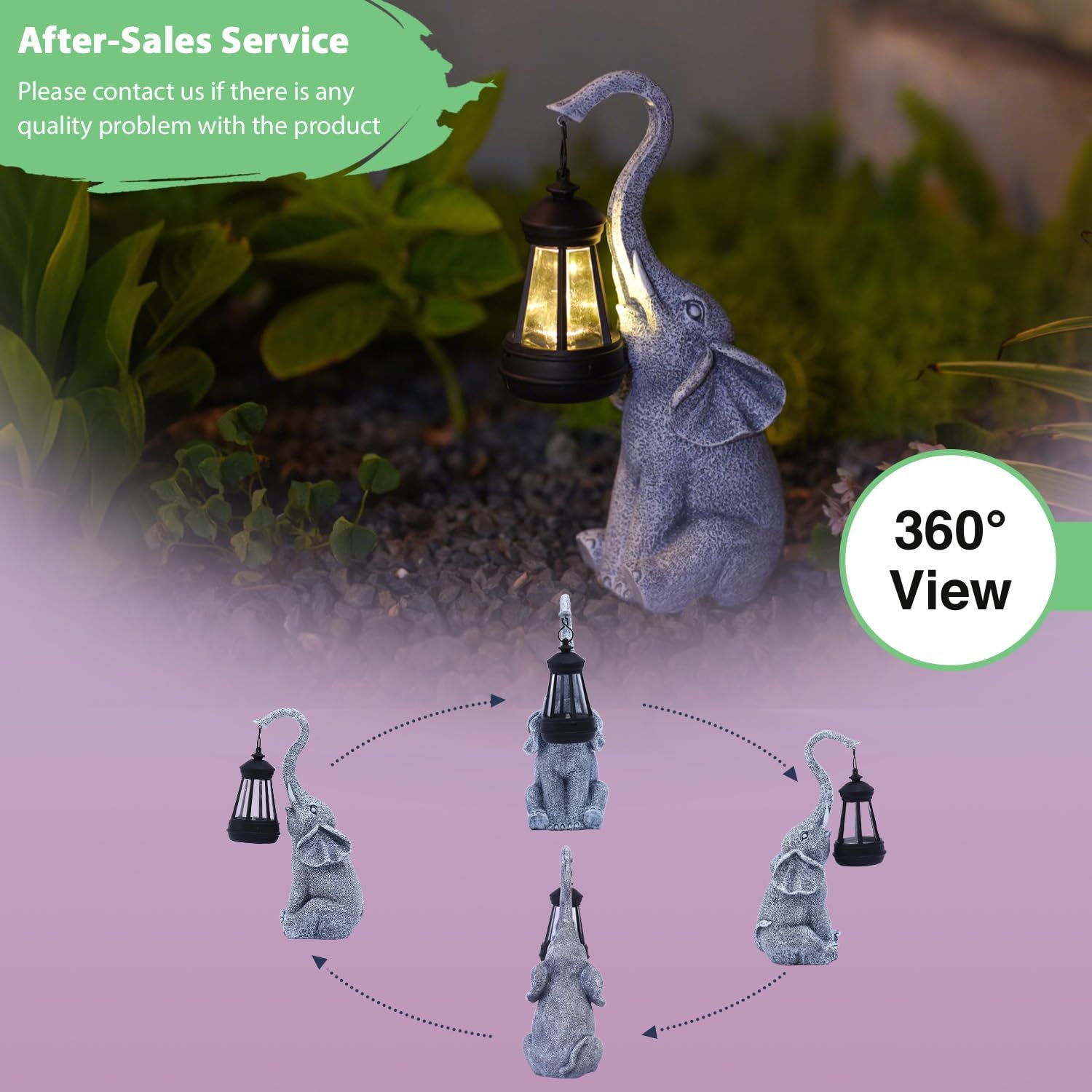11 Inch Elephant Garden Statue, Beautifully Crafted Outdoor & Home Decor, Ideal Birthday Gift for Women, Mom