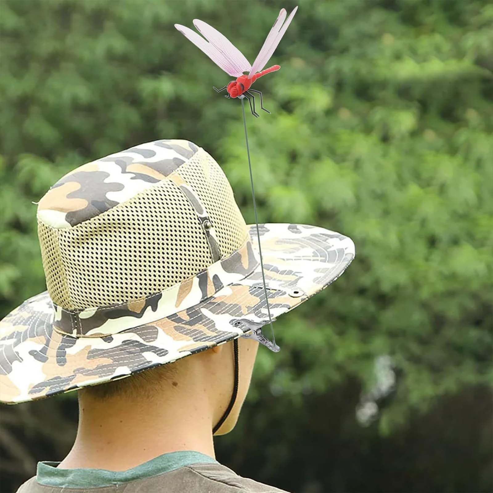 12 Pcs 3D Dragonfly Decorative Clips, Outdoor Horticultural Decor, Pole & Hat Clips for Garden