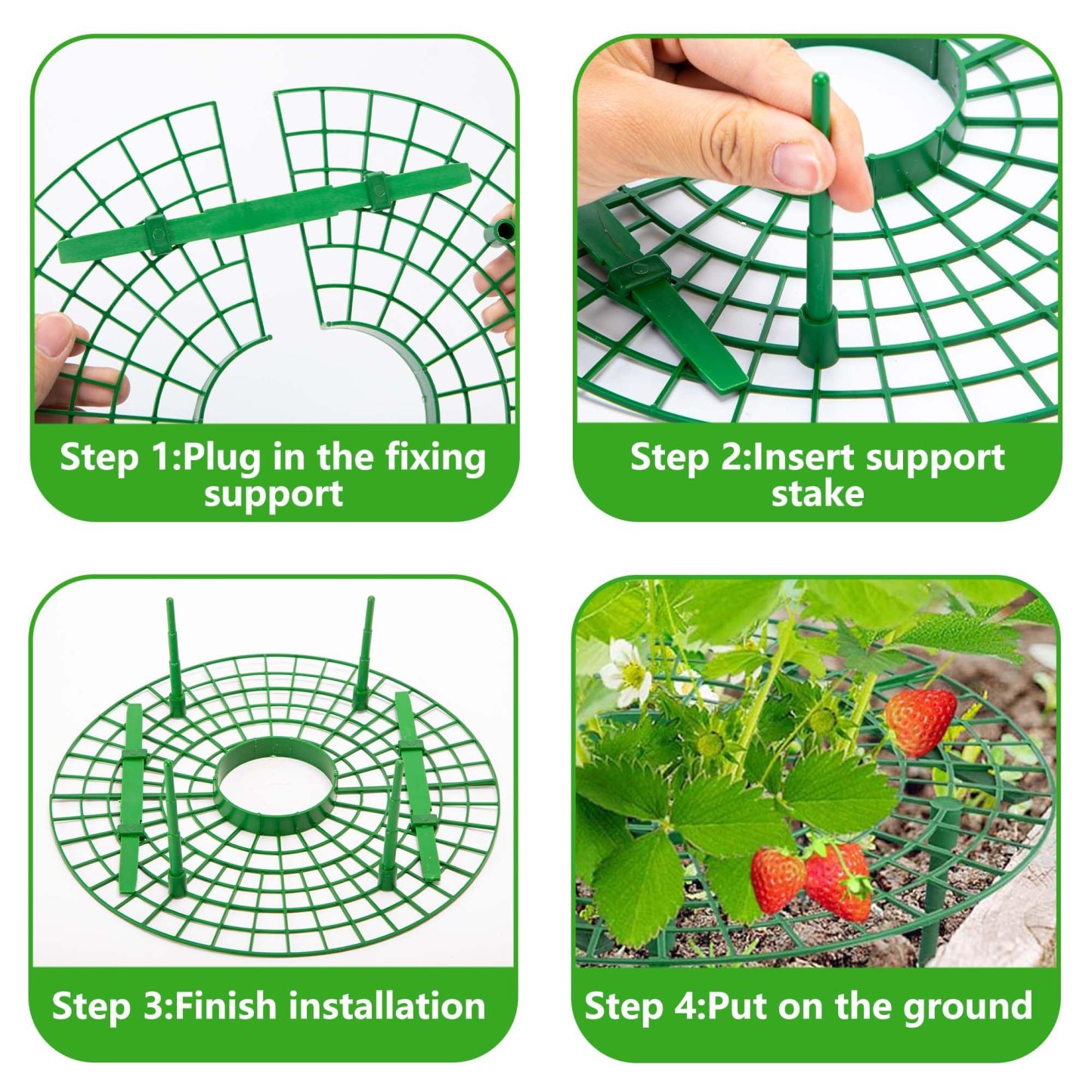 5 Pack Strawberry Plant Support Frames, Strawberry Growing Racks with 4 Sturdy Legs, Keep Strawberries Clean & Prevent Rot