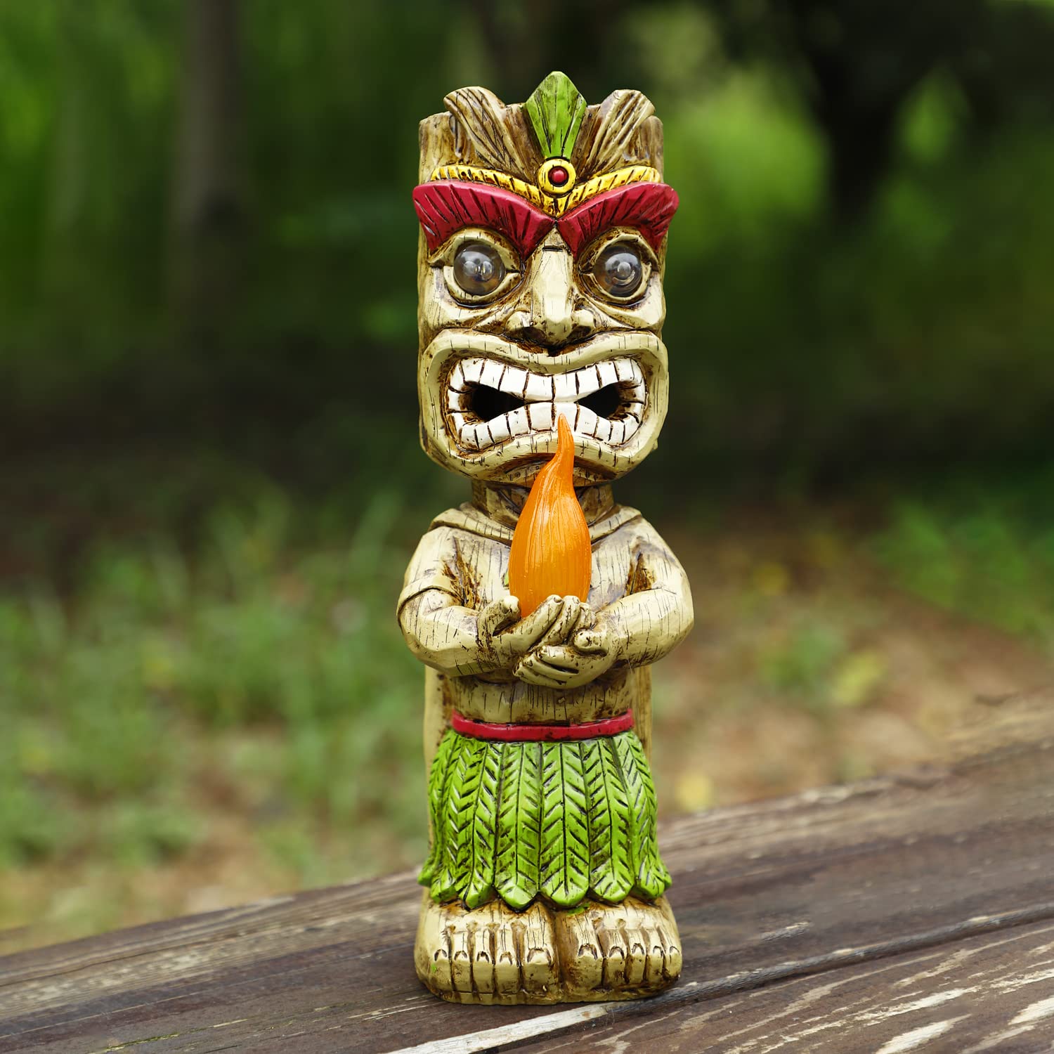 Solar Torch Tiki Garden Statue