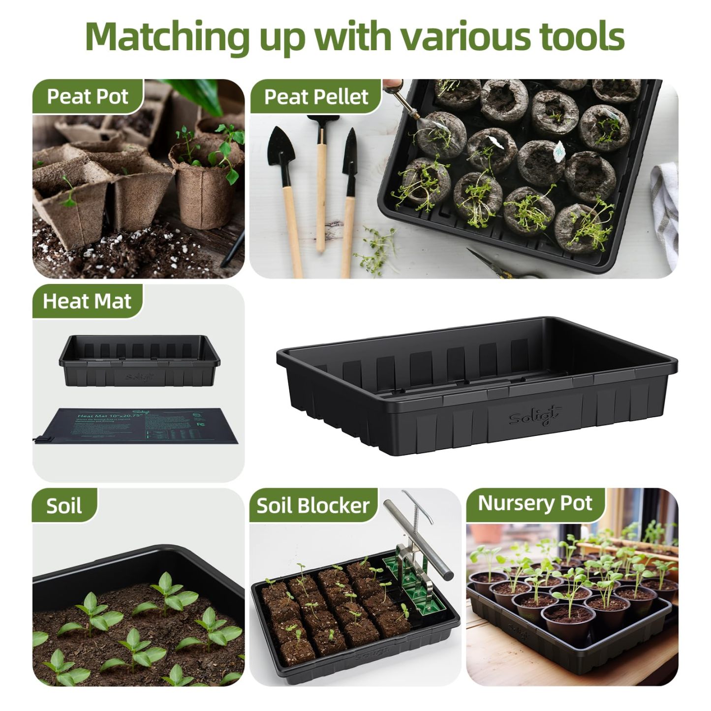 10 Pack Extra Thick Seed Starting Trays, Heavy Duty No Hole Microgreens Growing Trays, Leakproof Reusable Plant Germination Flats for Seedling Fodder Transplant 14×10.8×2.3 Inch