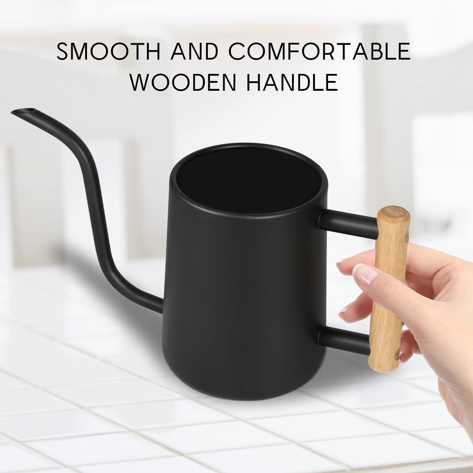 35oz/1000ml Stainless Steel Watering Can, Long Spout Metal Water Pot for Indoor House Plants Bonsai Outdoor Garden Decor