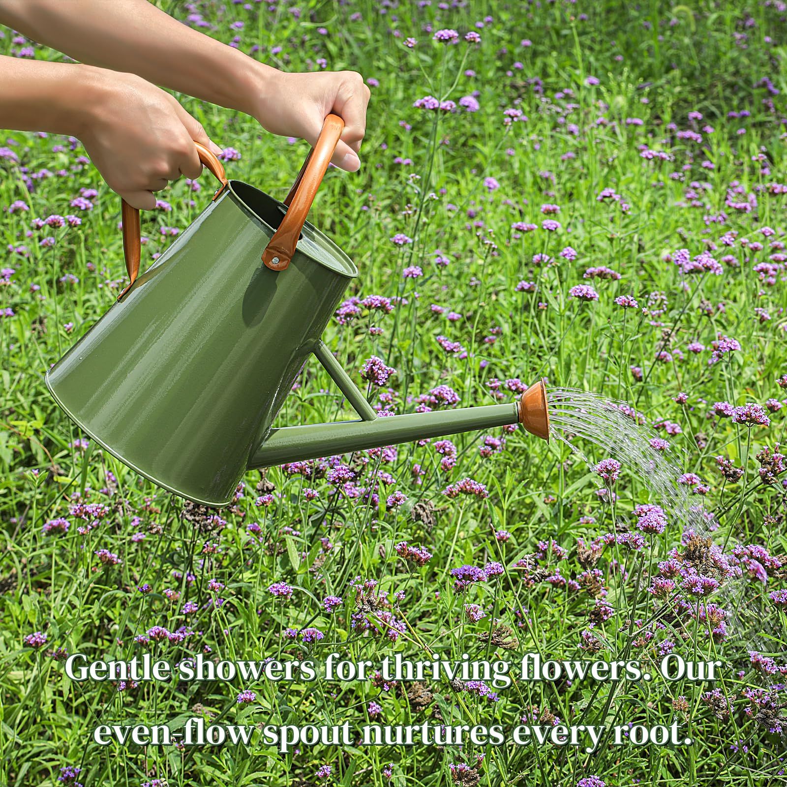 1.5 Gallon Galvanized Steel Watering Can, Removable Spout & Movable Ergonomic Handle for Indoor & Outdoor Plants