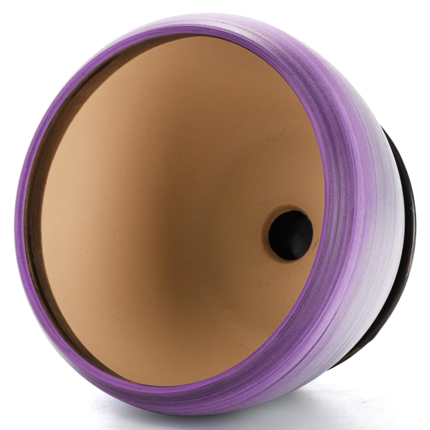 Set of 3 Ceramic Flower Pots with Drainage Holes & Saucers, 7/5/4 Inch Purple Round Planters for Succulents, Herbs, Cactus, Indoor & Outdoor Use