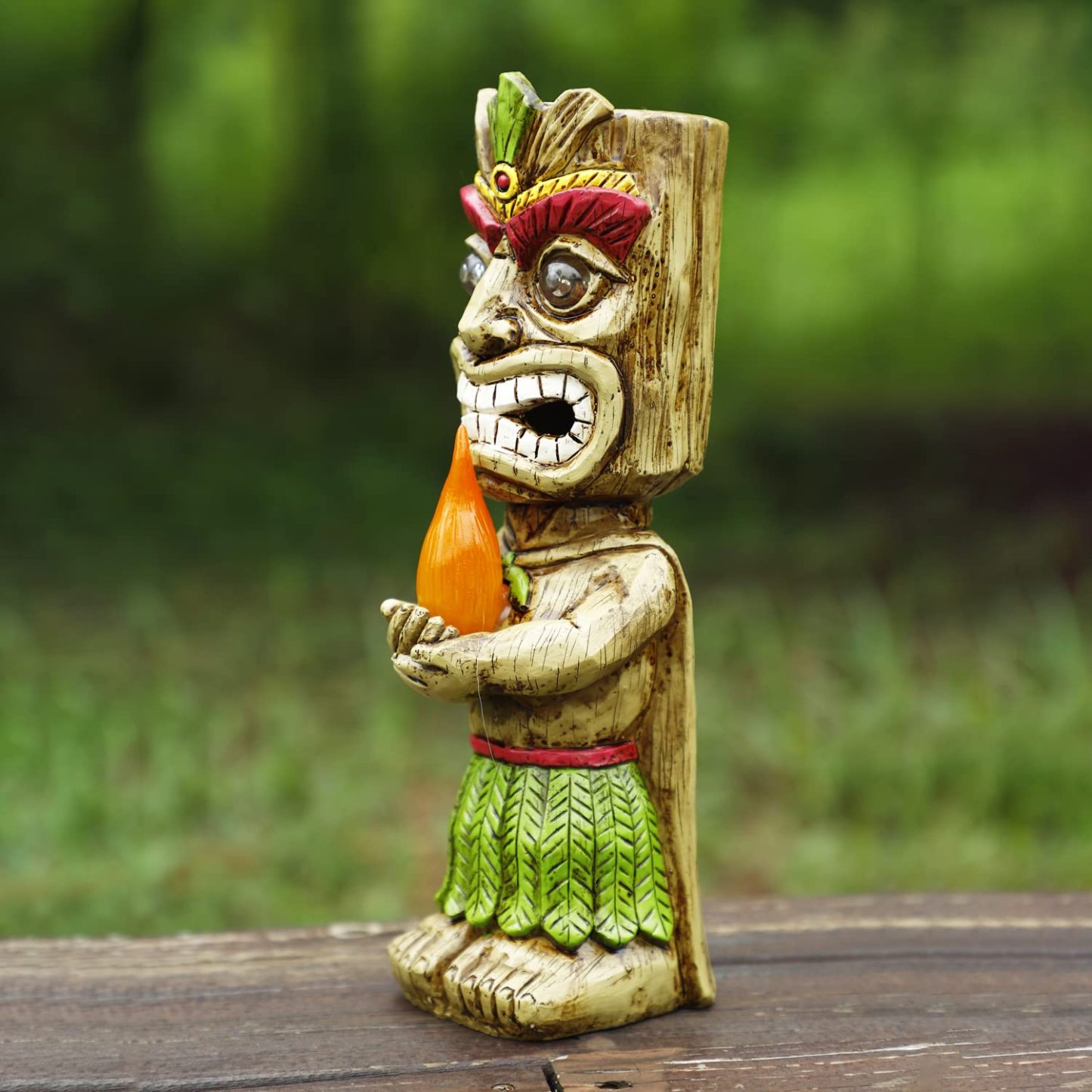 Solar Torch Tiki Garden Statue