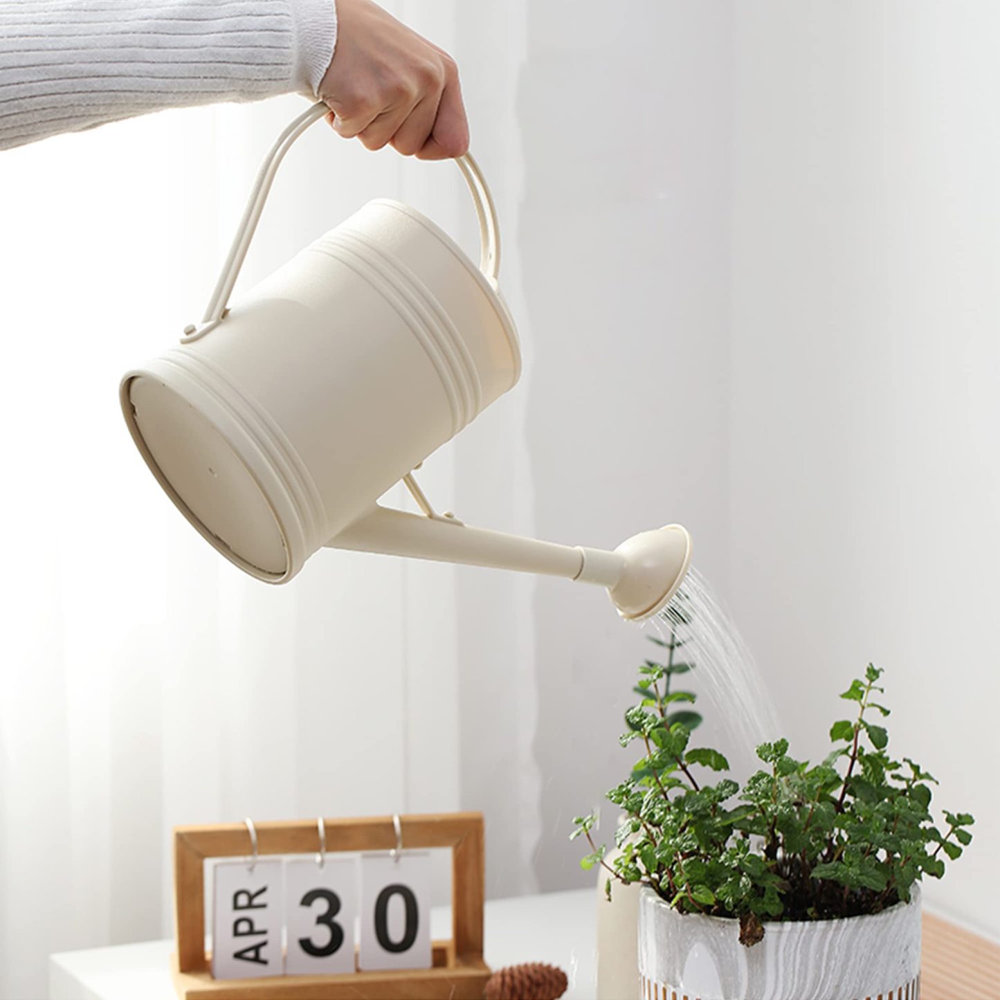 Plastic Watering Can with Sprinkler Head, 68oz Half Gallon Water Can for Indoor House Plants & Flowers