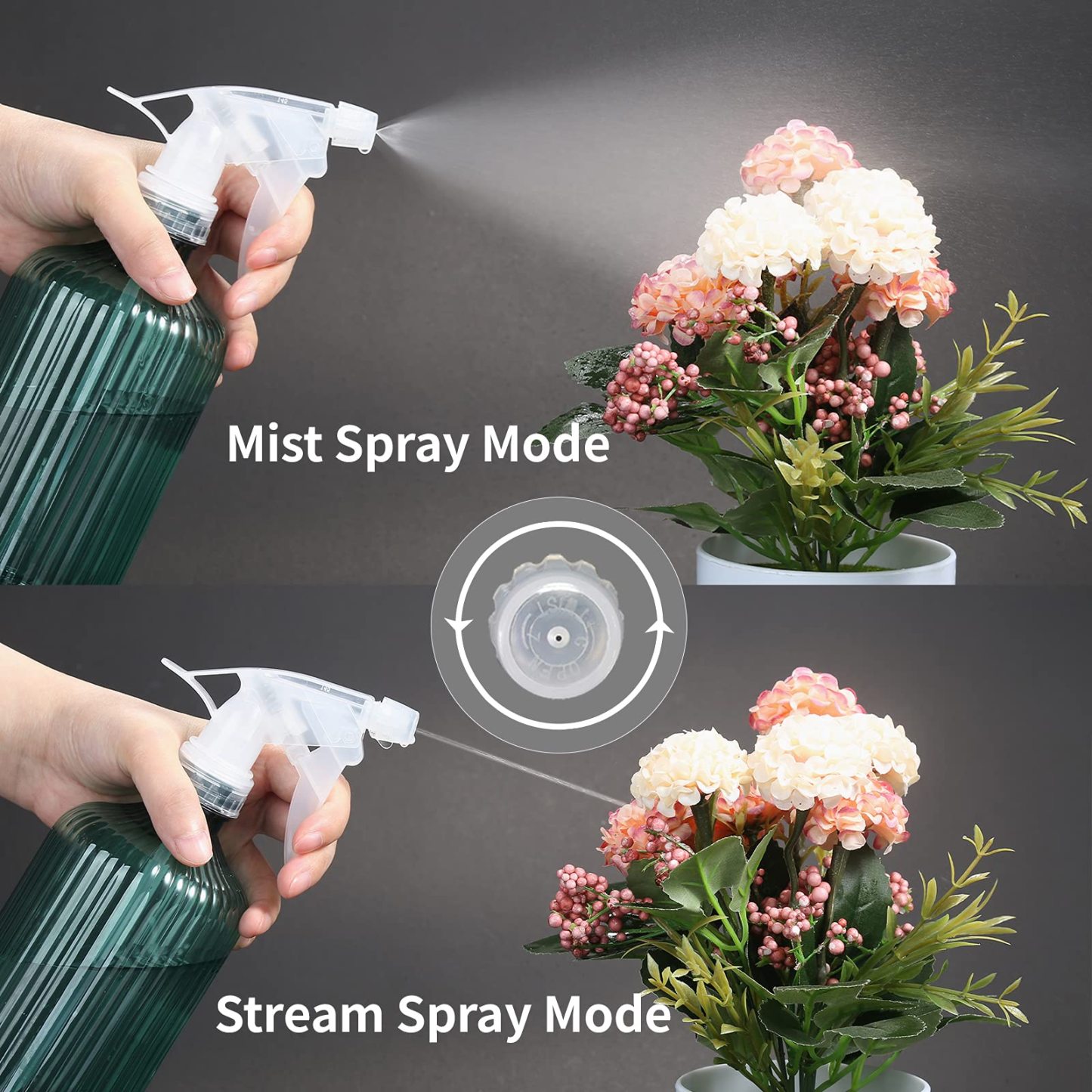 34oz Small Long Spout Watering Can, Indoor Plant Watering Set with Spray Bottle & Squeeze Bottle for House Plants and Potted Flowers