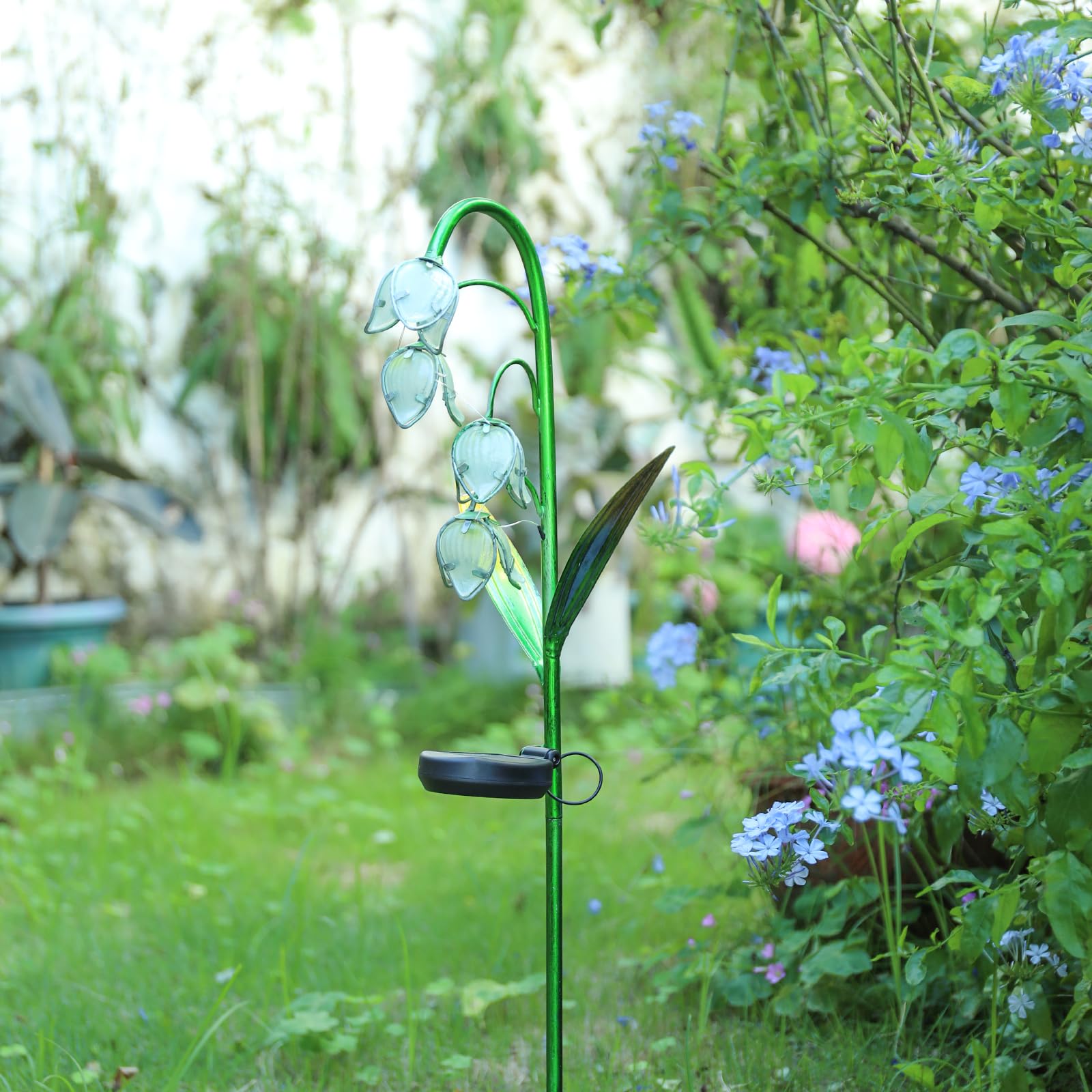 Solar Powered Glass Flower Stake Lights, Outdoor Decor for Yard, Lawn, Backyard & Landscape