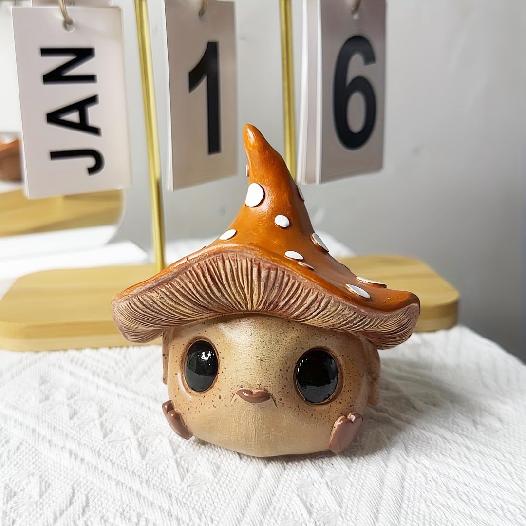 Mushroom Garden Gnome Statue, Waterproof Outdoor Figurine Ornament for Yard Patio Lawn Balcony Fairy Garden Desk Decor, Perfect Birthday & Mother’s Day Gifts for Mom Grandma Women