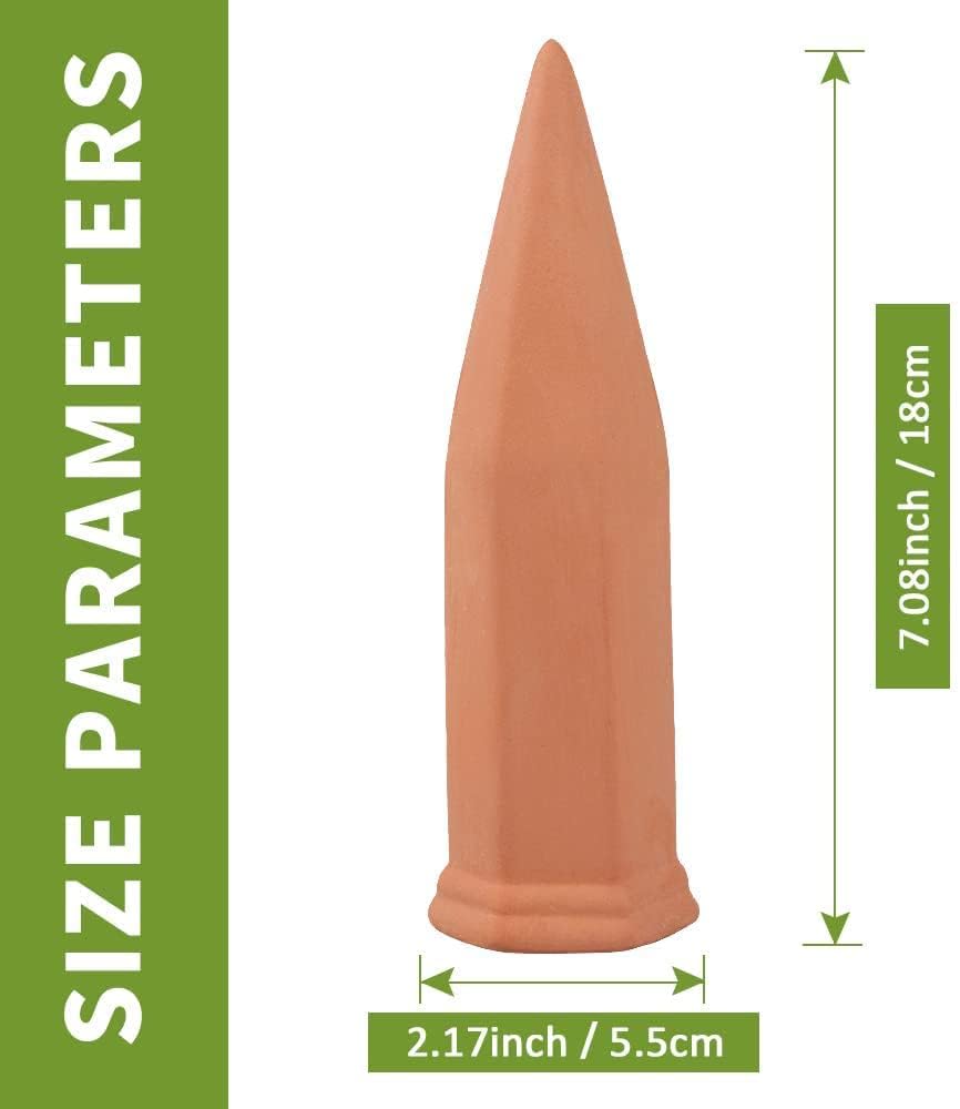 10 Pack Terracotta Plant Watering Spikes, Automatic Self Watering Stakes for Wine Bottles, Vacation Plant Watering Devices for Indoor & Outdoor Plants