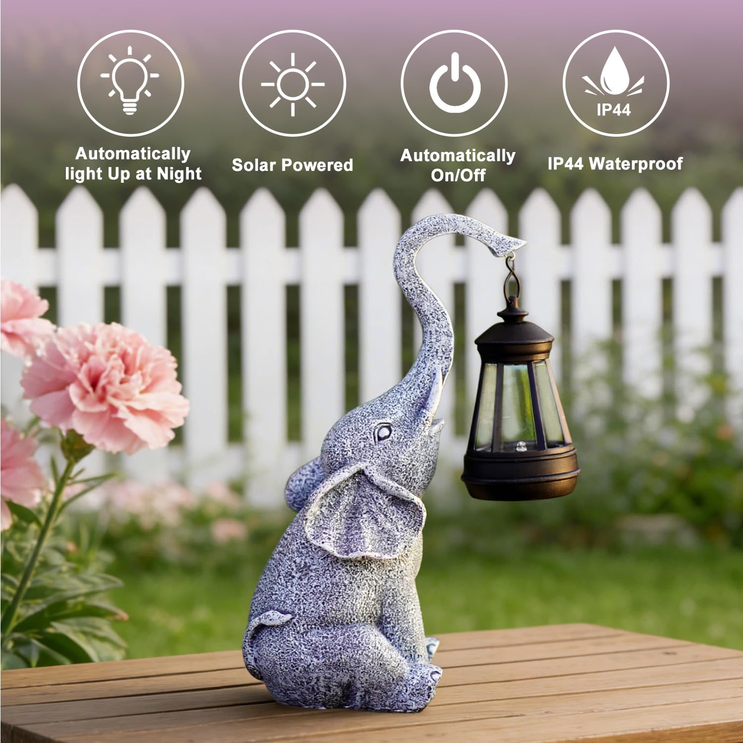 11 Inch Elephant Garden Statue, Beautifully Crafted Outdoor & Home Decor, Ideal Birthday Gift for Women, Mom