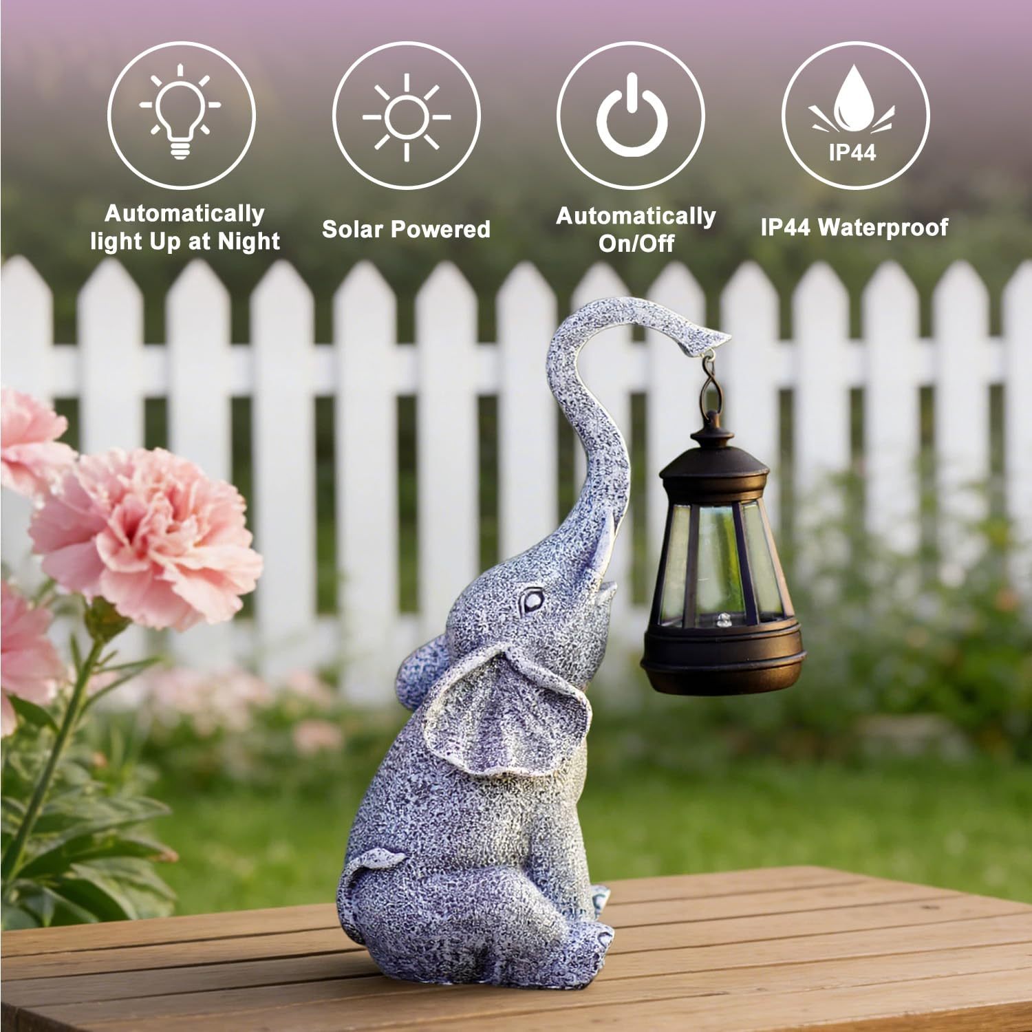11 Inch Elephant Garden Statue, Beautifully Crafted Outdoor & Home Decor, Ideal Birthday Gift for Women, Mom