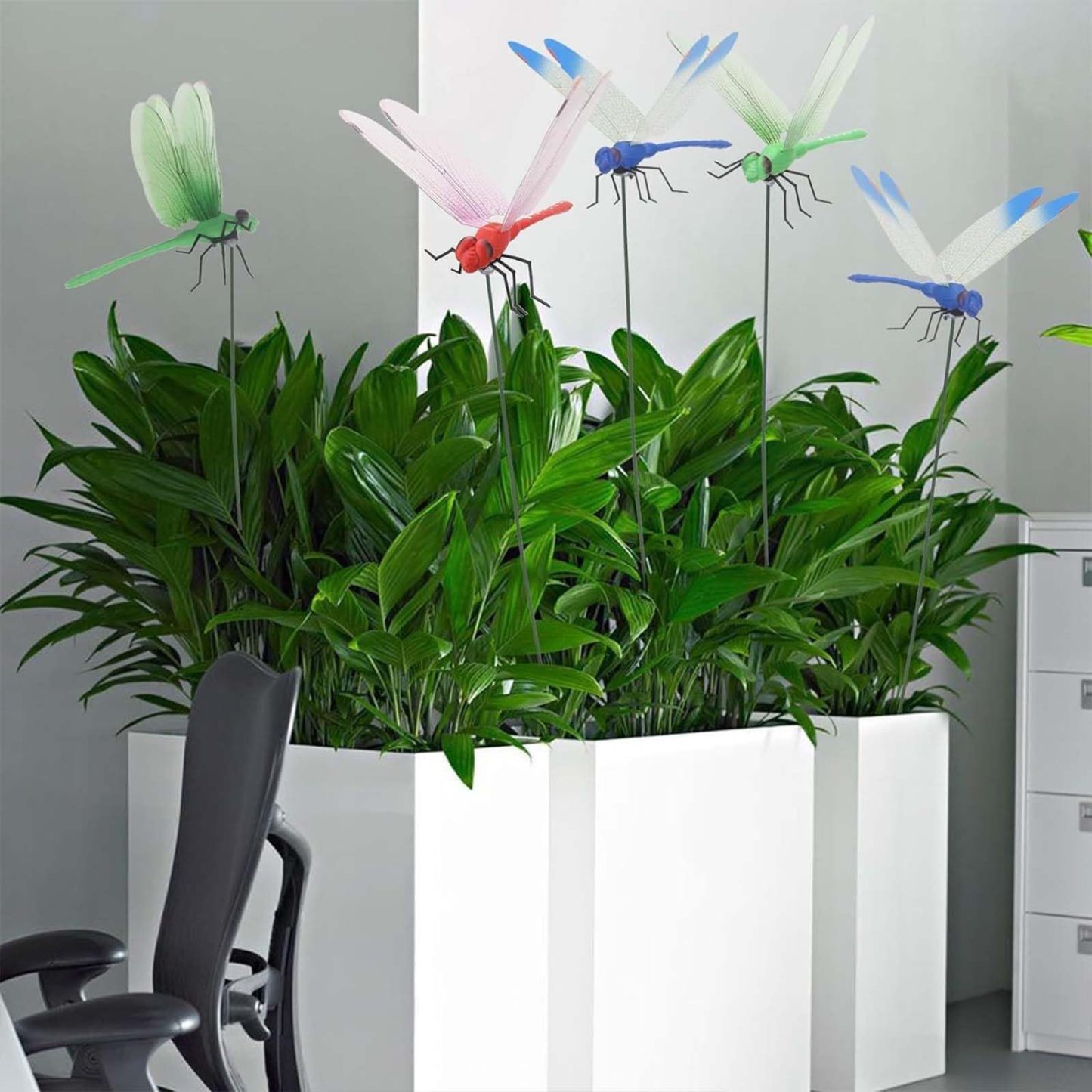 12 Pcs 3D Dragonfly Decorative Clips, Outdoor Horticultural Decor, Pole & Hat Clips for Garden