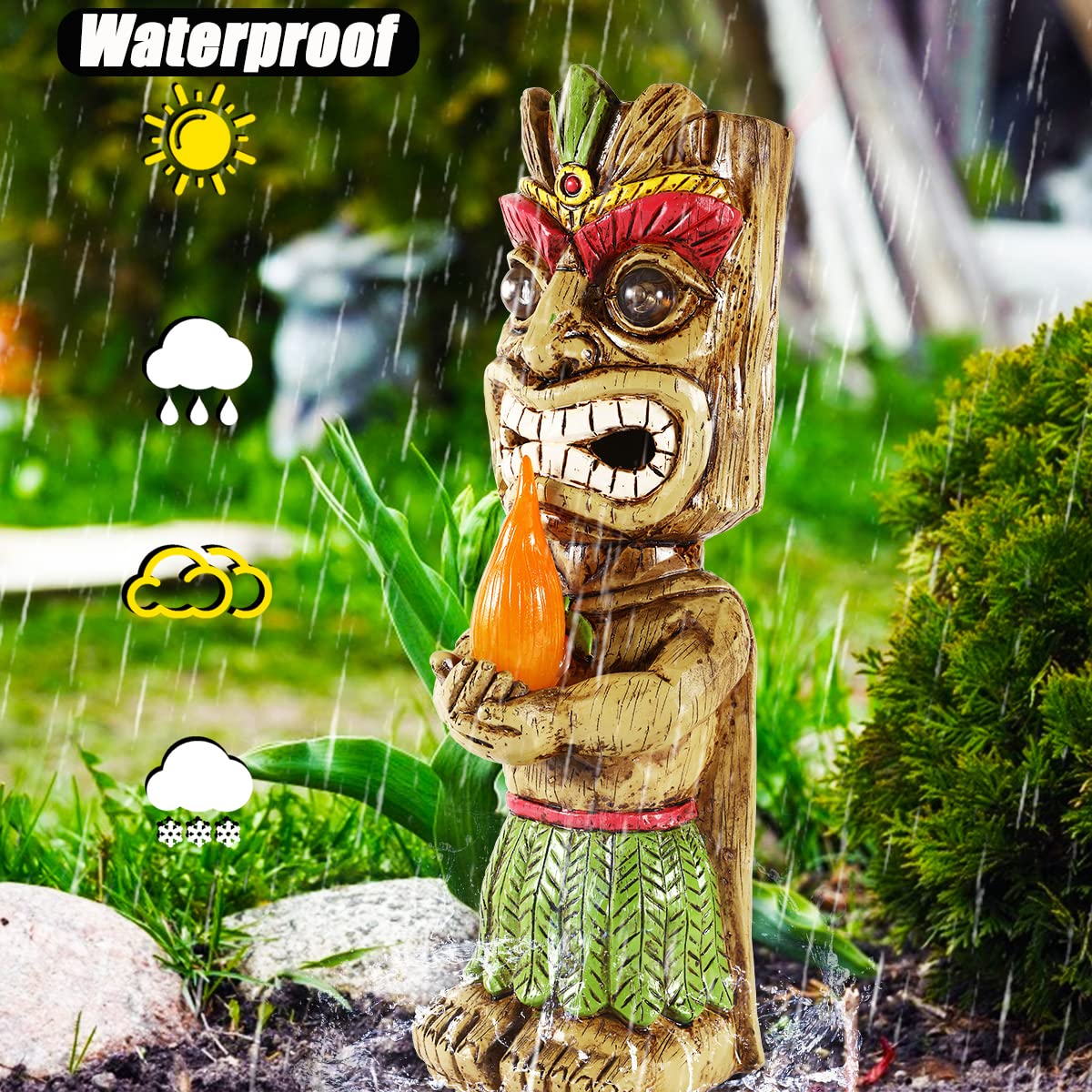 Solar Torch Tiki Garden Statue