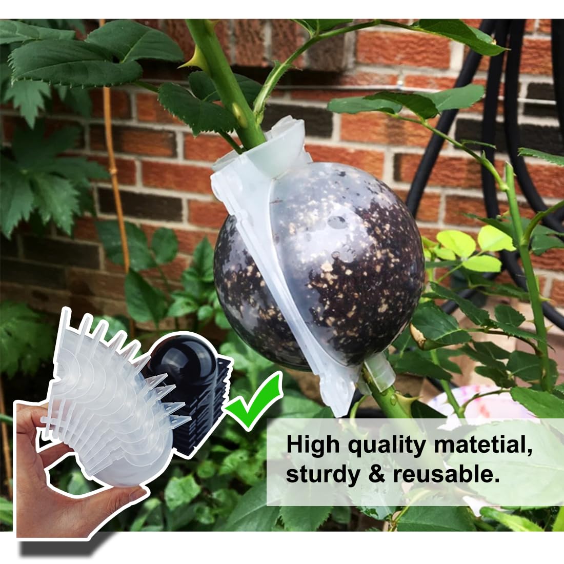 10 PCS Air Layering Propagation Kit, Reusable Clear Grafting Rooting Balls with Zip Ties, Transparent Plant Layering Pods for Fast Plant Rooting & Propagation