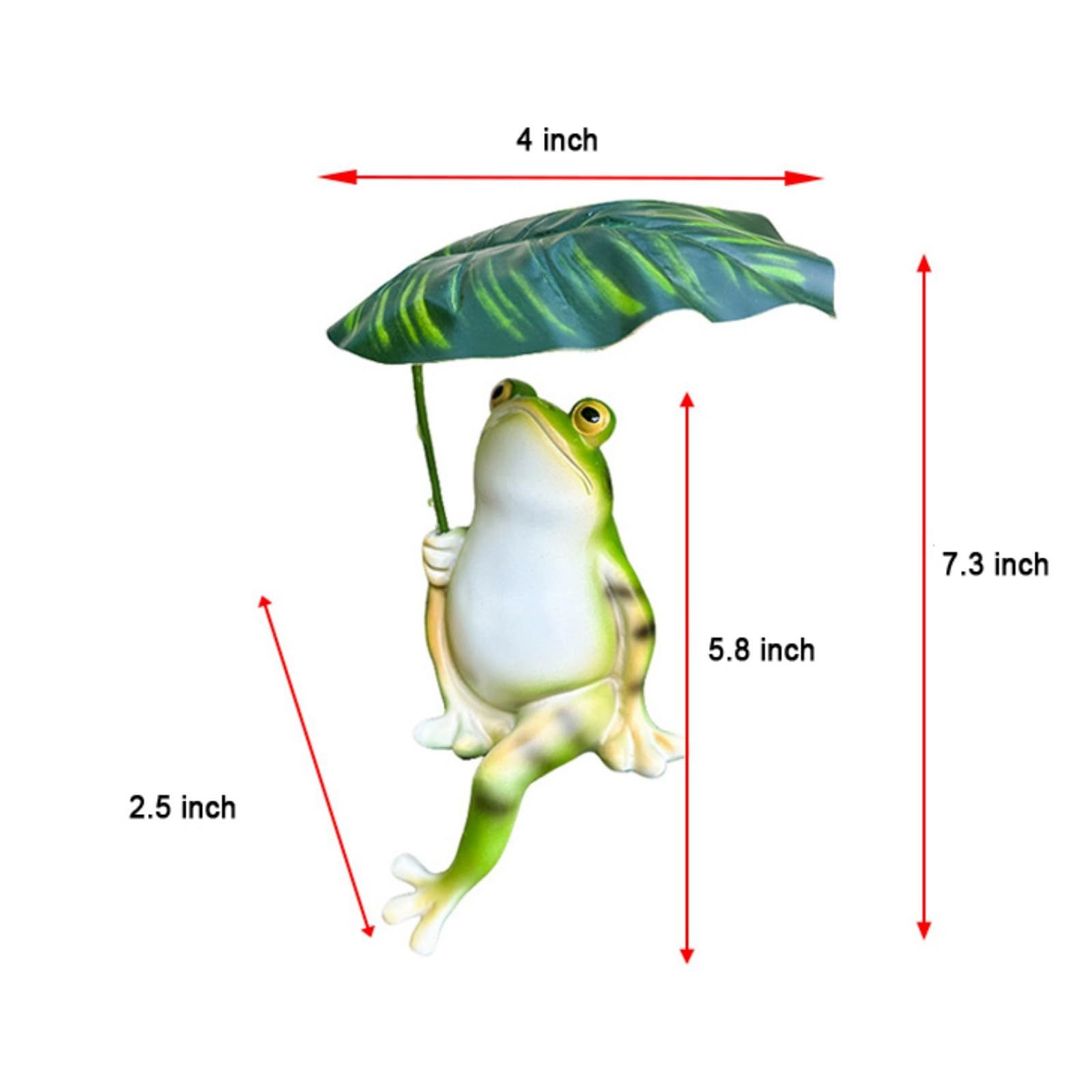 Resin Frog Statue Garden Decor, Lifelike Green Frog Figurine Ornament for Yard Lawn Patio Outdoor Decoration