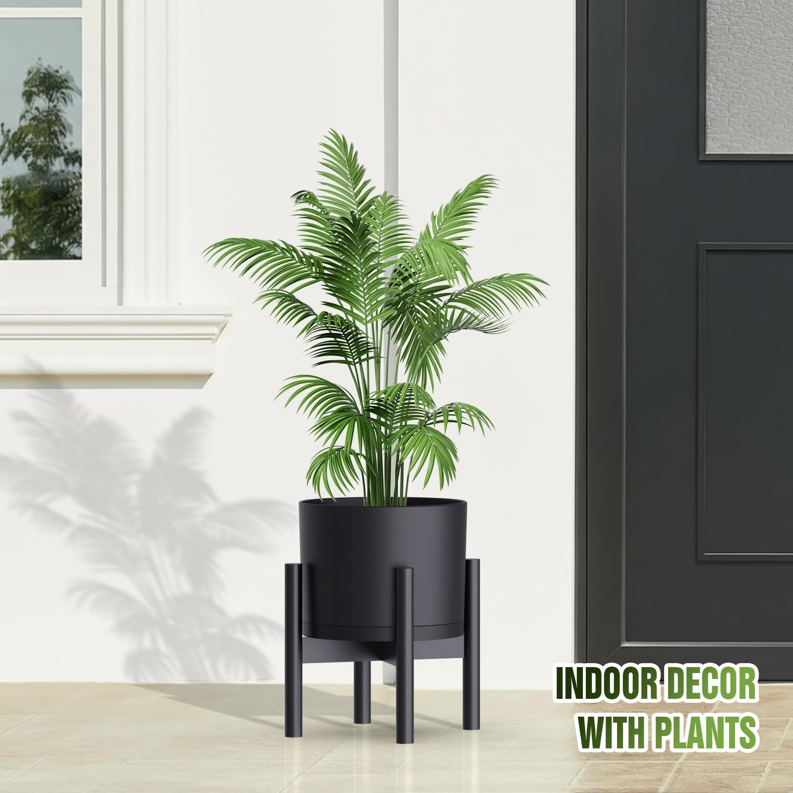 10/9/8 Inch Modern Cylinder Plant Pots with Drainage Holes & Trays, 3 Pack Minimalist Planters for Indoor & Outdoor Use, Perfect for Monstera, Snake Plant & More