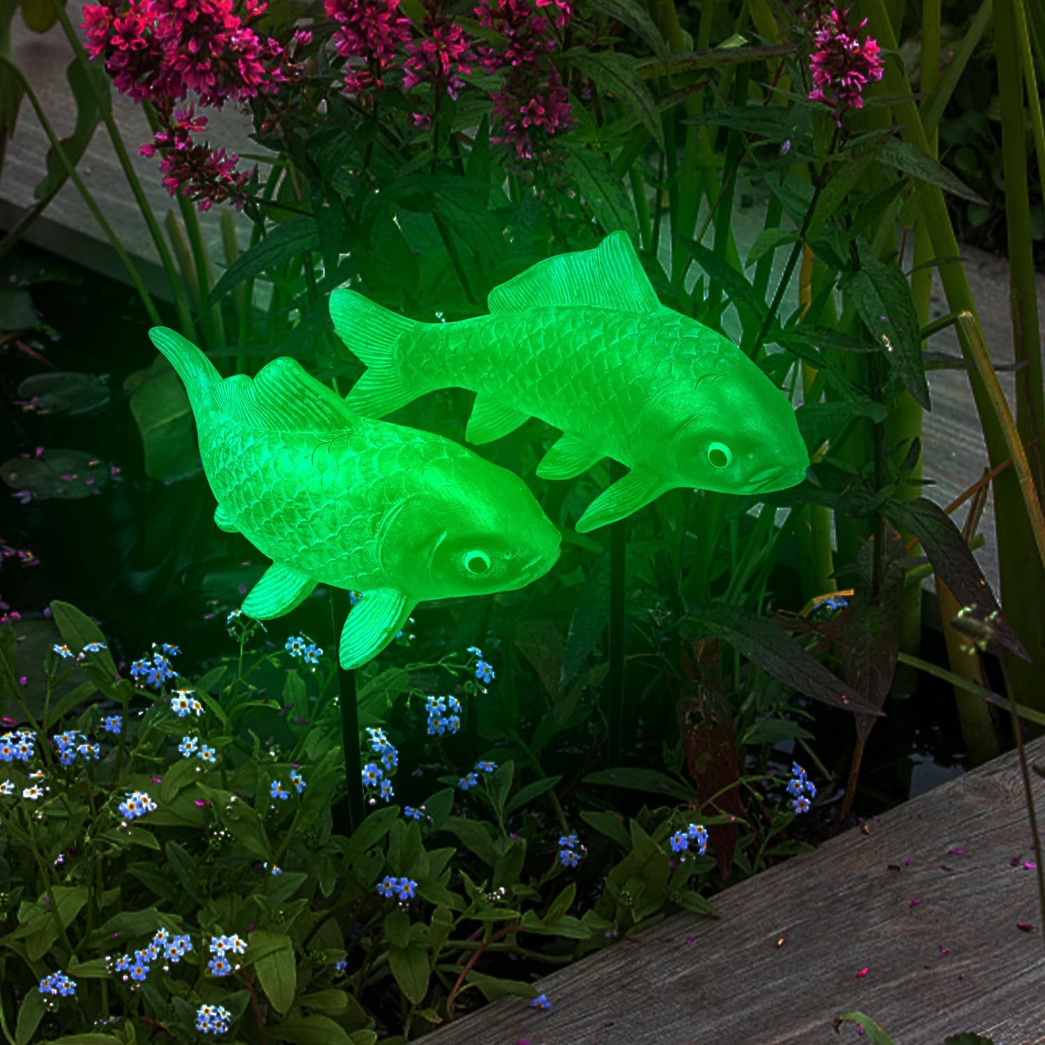 4PCS Antique Bronze Fish Garden Statue 