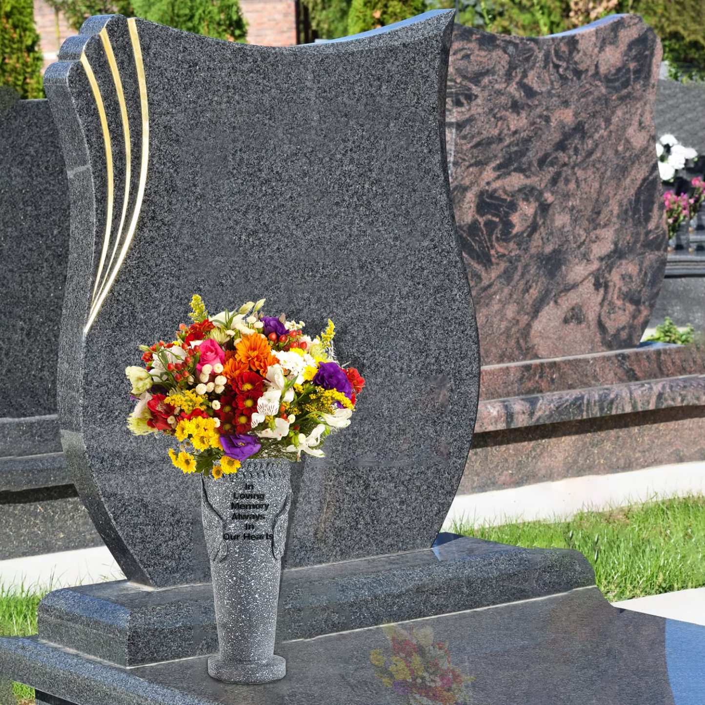 Cemetery Grave Vase with Ground Spikes