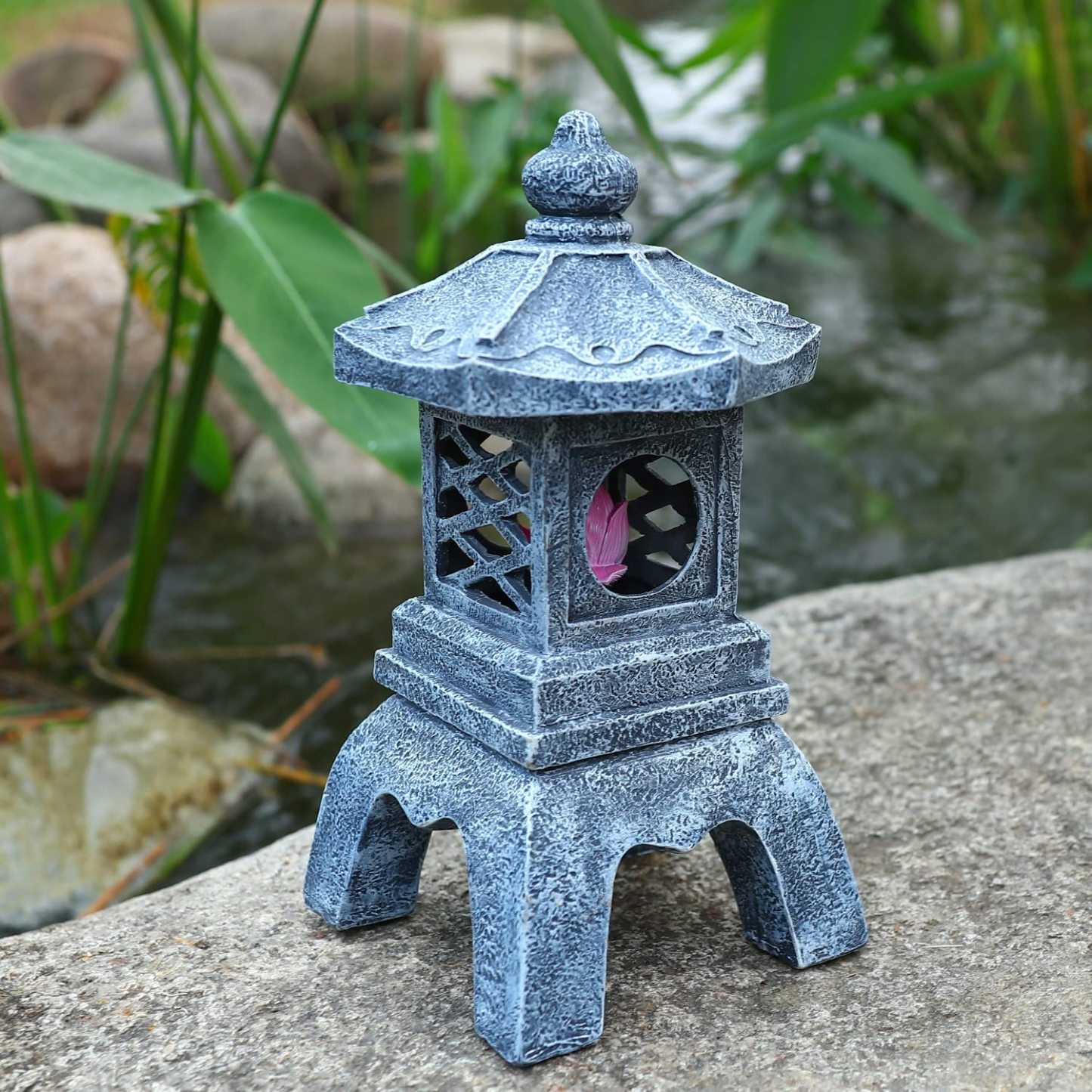 Solar Pagoda Lantern Outdoor Statue