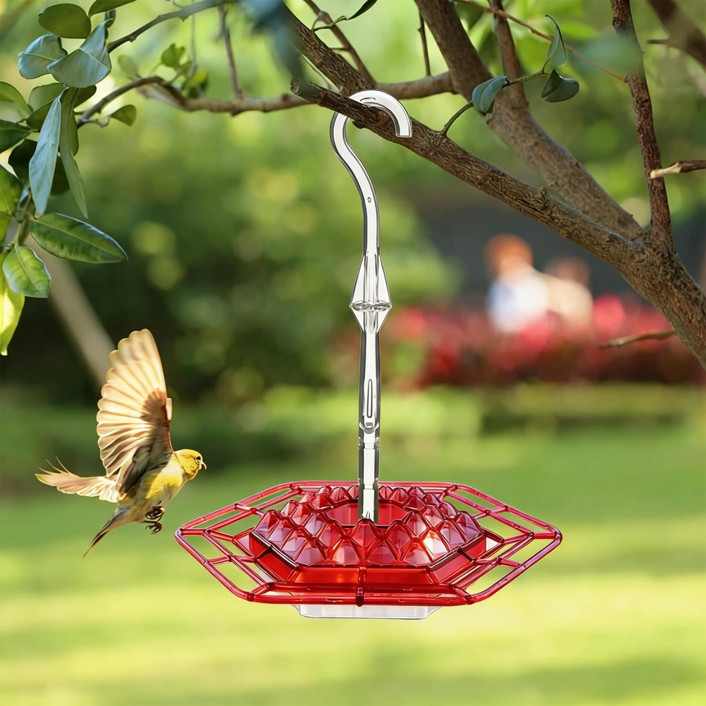 2 Pack Saucer Hummingbird Feeders, 30 Feeding Ports Outdoor Hanging Feeder with Integrated Ant Moat, Bee-Proof & Leak-Proof, Easy to Clean and Refill