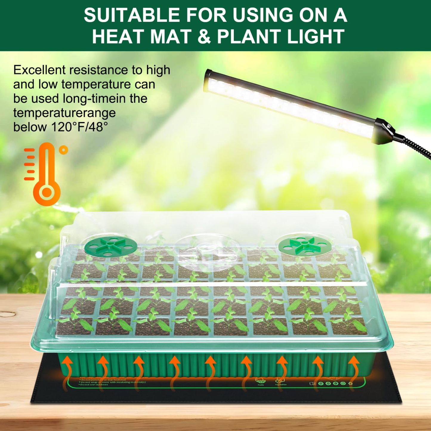 5 Pack Seed Starter Trays, 200 Cells Total Seed Starting Kit with Adjustable Humidity Dome, Mini Greenhouse Plant Germination Tray for Seedlings Growing