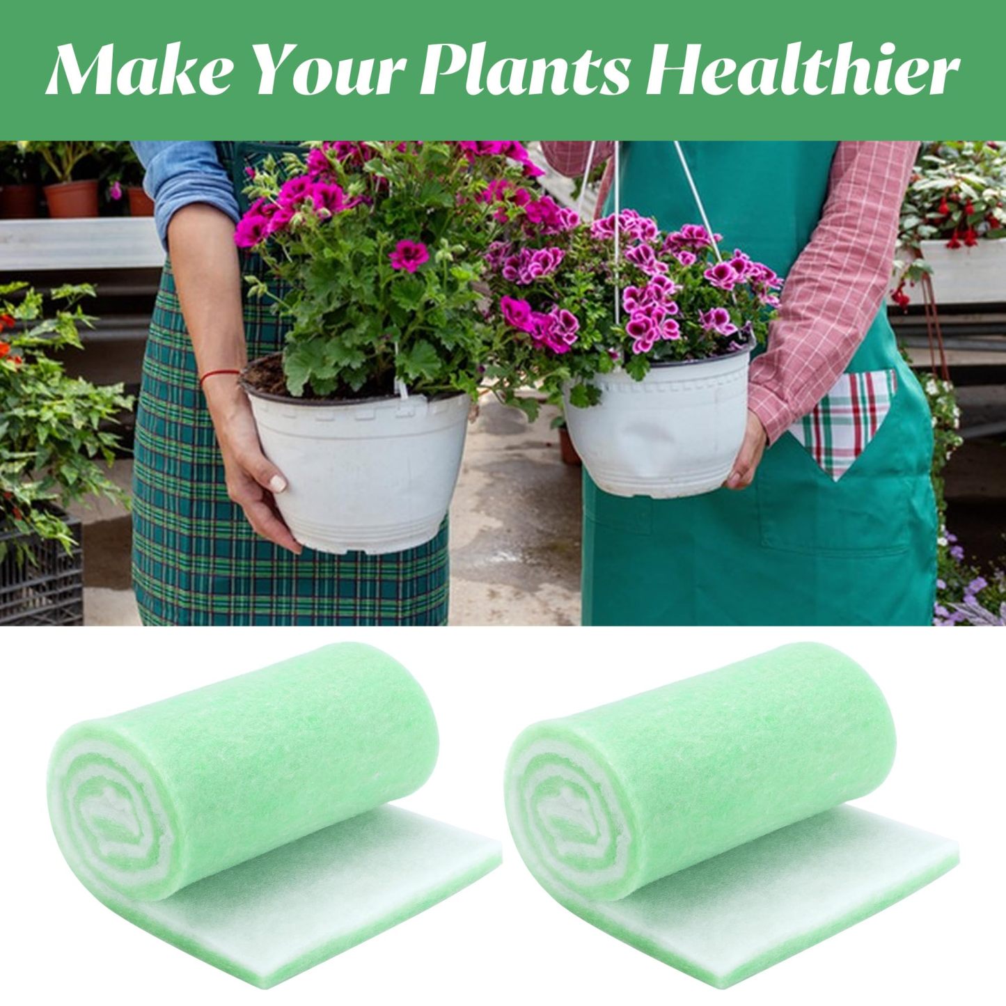 2 Pack Flower Pot Filler Insert, 47.2 x 11.8 Inch Soil Saver for Tall Planters, Lightweight Drainage Plant Riser, Cuttable Design Prevent Root Rot Reduce Planter Weight