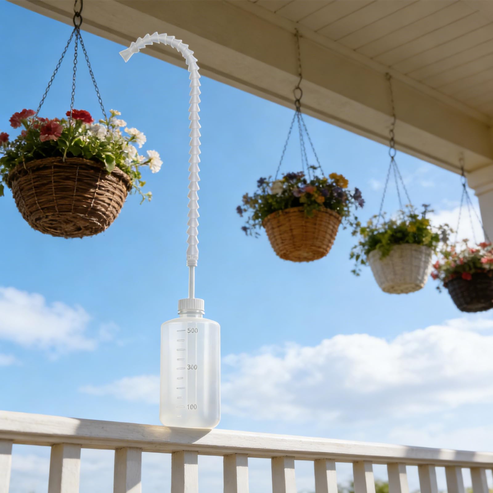 16.9oz/500ml Squeeze Watering Bottle, 19.6" Long Nozzle with Adjustable Angle for Hanging Plants