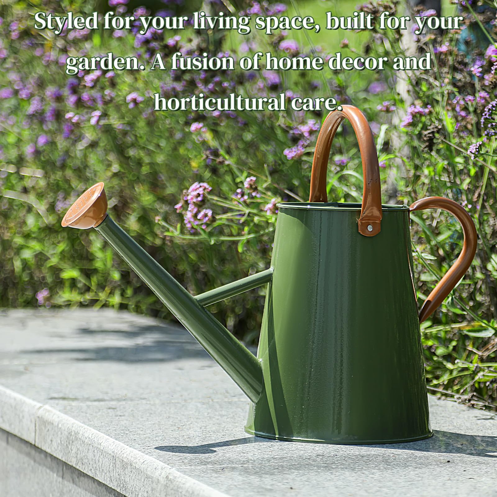 1.5 Gallon Galvanized Steel Watering Can, Removable Spout & Movable Ergonomic Handle for Indoor & Outdoor Plants