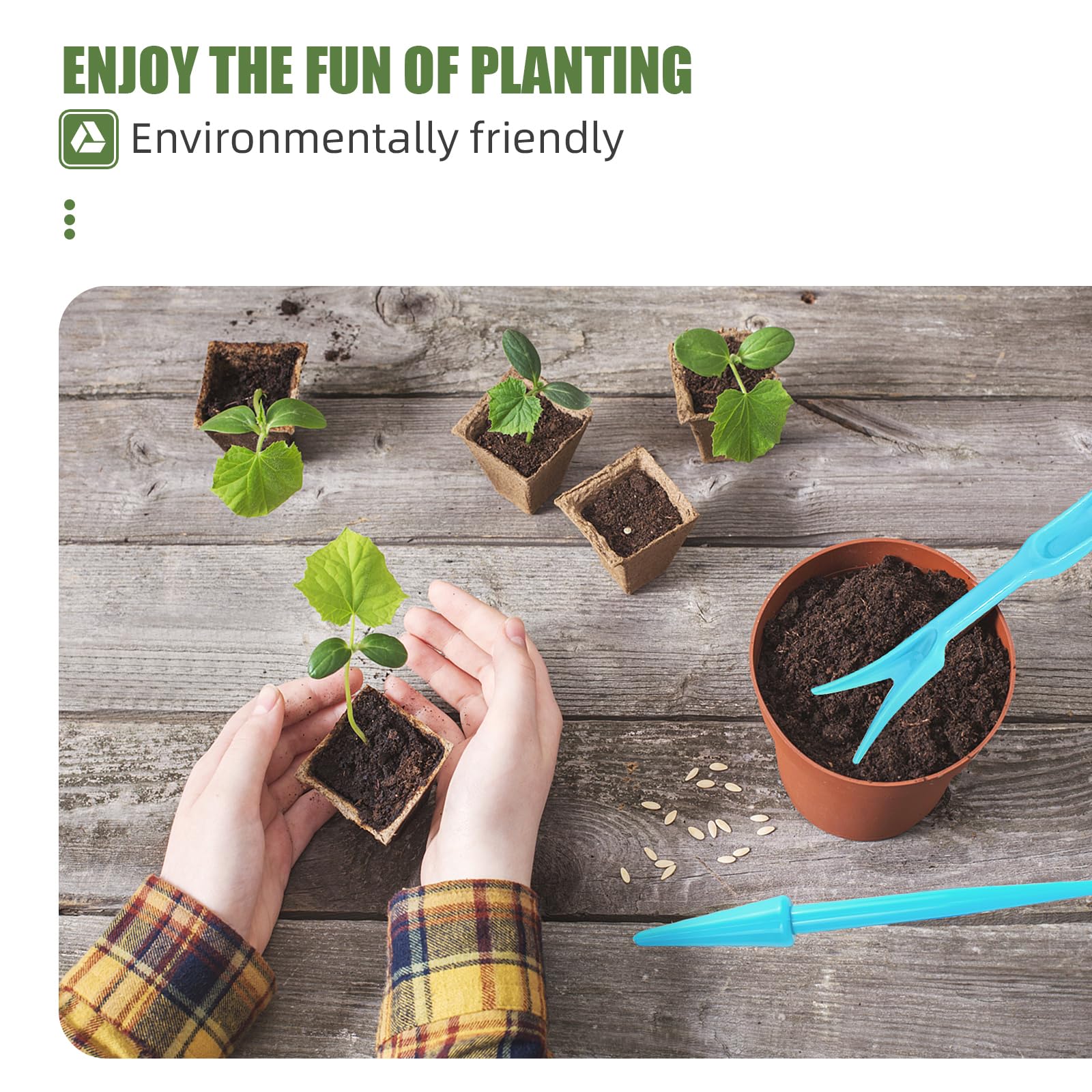 20 Pack Biodegradable Peat Pots – 240 Cells Seed Starter Trays with 20 Plant Labels for Indoor & Outdoor Garden