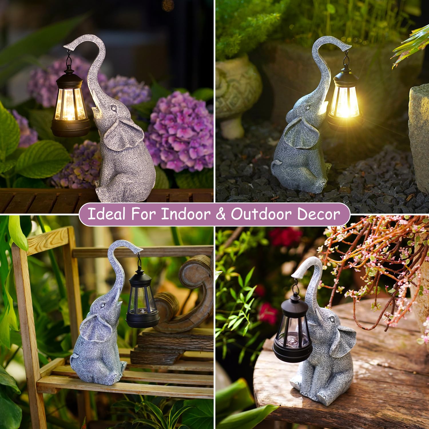 11 Inch Elephant Garden Statue, Beautifully Crafted Outdoor & Home Decor, Ideal Birthday Gift for Women, Mom