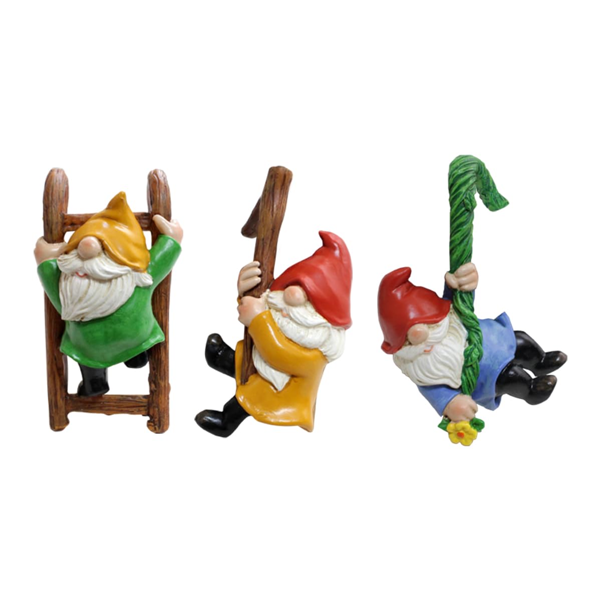 3 PCS Climbing Gnome Tree Face Decor, Resin Outdoor Fairy Garden Ornaments, Yard & Flower Pot Landscape Decor