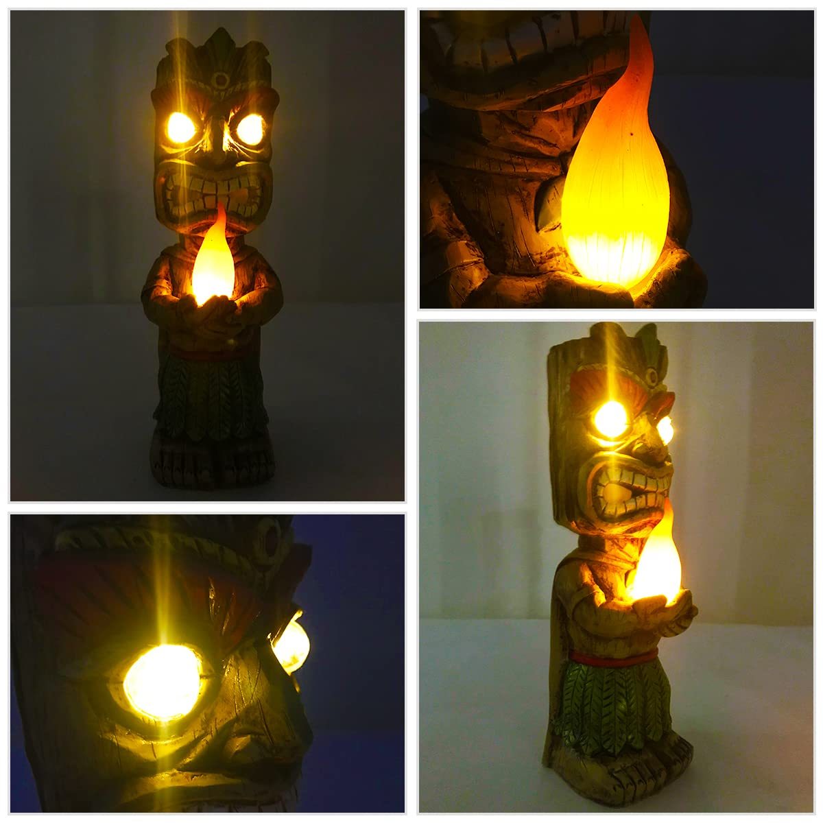 Solar Torch Tiki Garden Statue