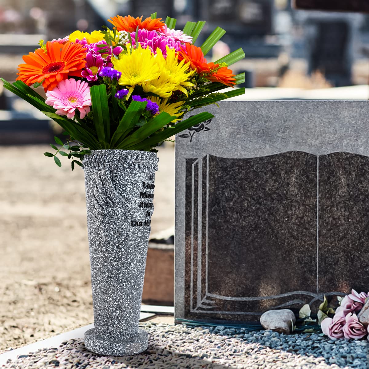 Cemetery Grave Vase with Ground Spikes