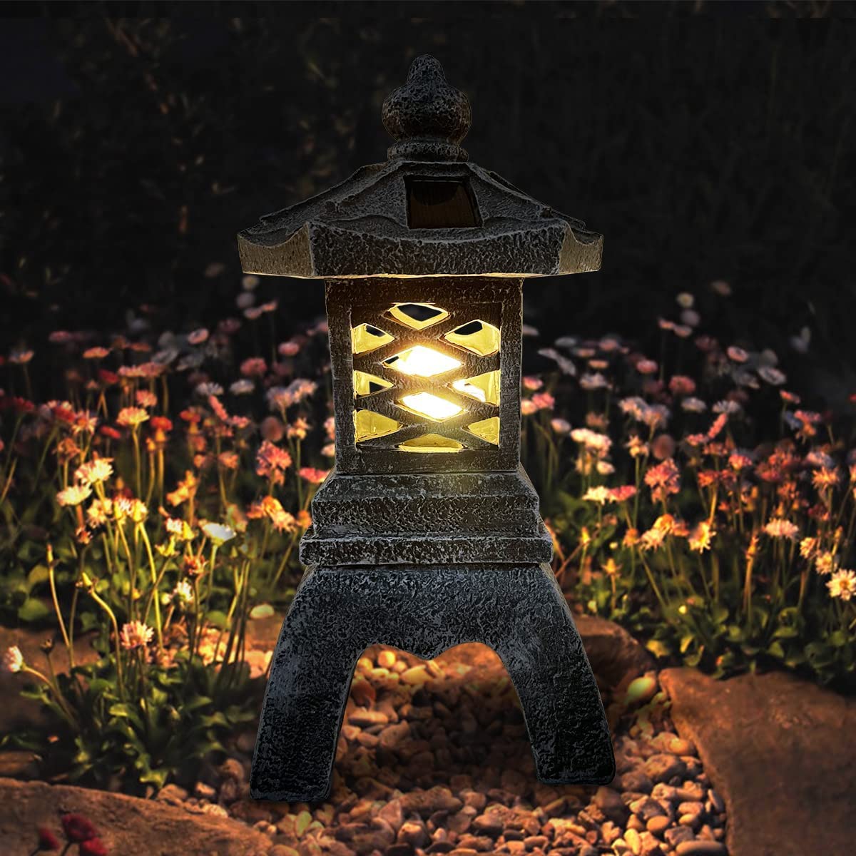 Solar Pagoda Lantern Outdoor Statue