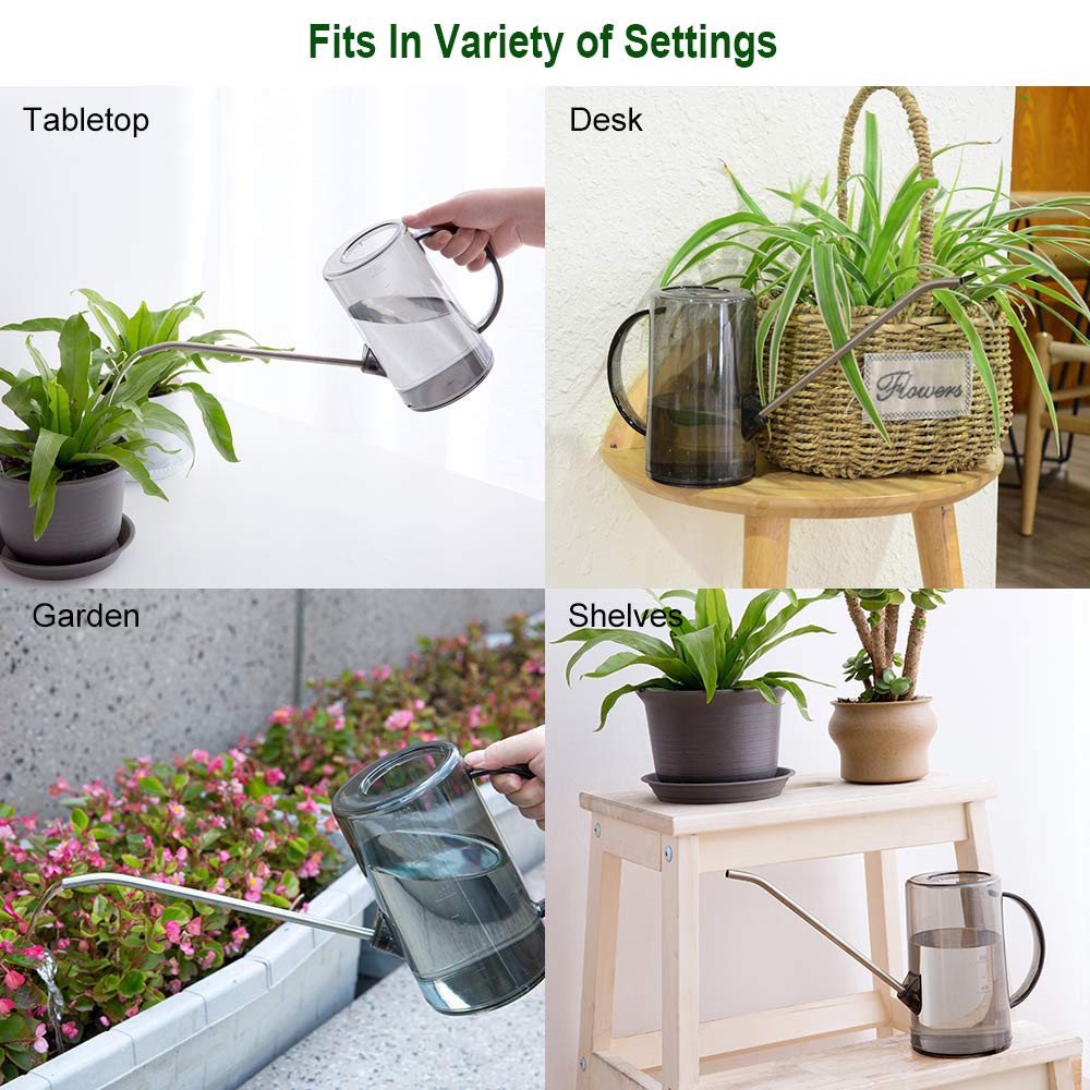 1L Long Spout Watering Can, Small Indoor Plant Watering Can with Bonus Plant Mister Spray Bottle for Succulents Flowers House Plants
