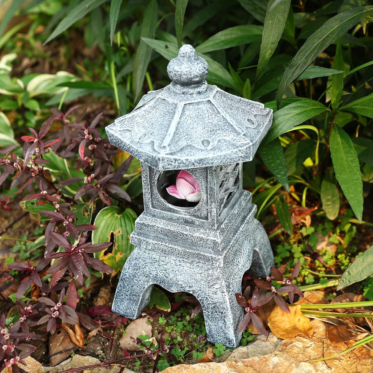 Solar Pagoda Lantern Outdoor Statue