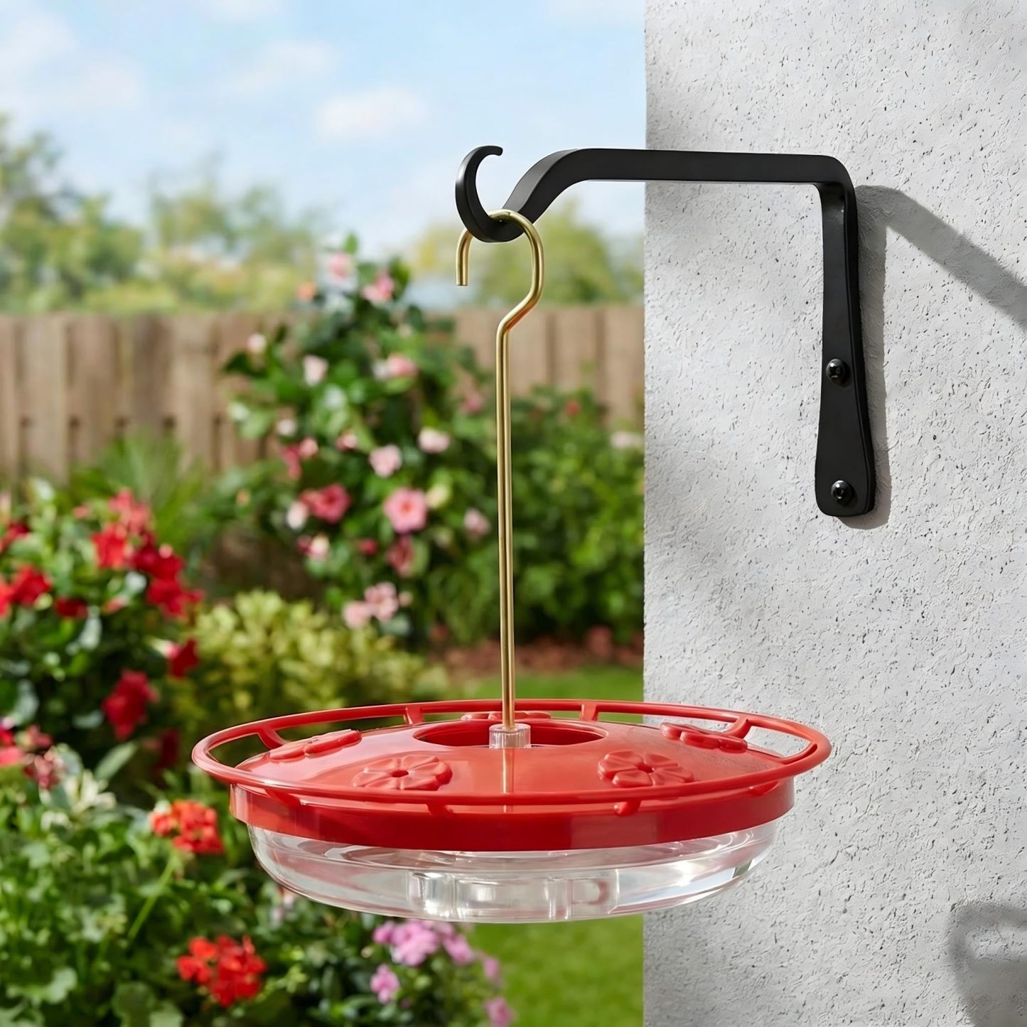 2 Pack 16oz Dish-Style Hummingbird Feeders for Outdoors, Leak-Proof with Built-in Scale, Ant Moat & 5 Feeding Ports, Wide Mouth Easy Clean BPA-Free Plastic for Garden Patio Backyard