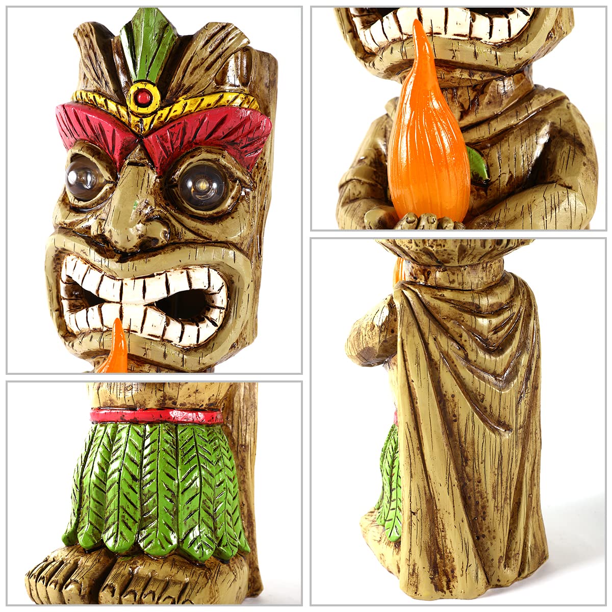 Solar Torch Tiki Garden Statue