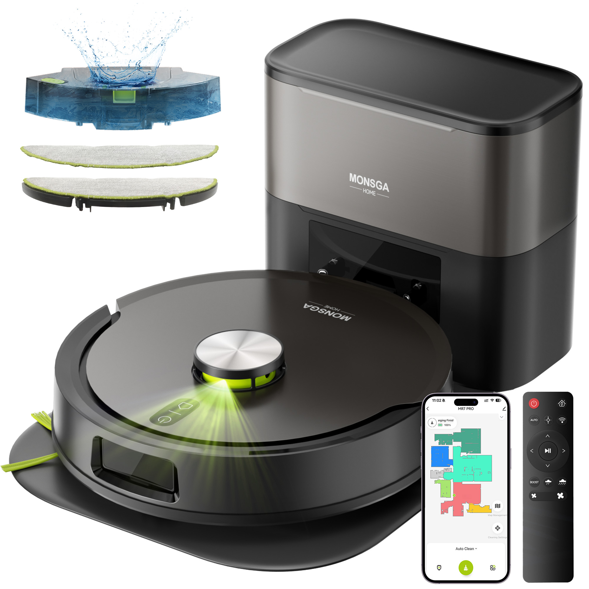 MONSGA MR7 PRO Robot Vacuum and Mop Combo