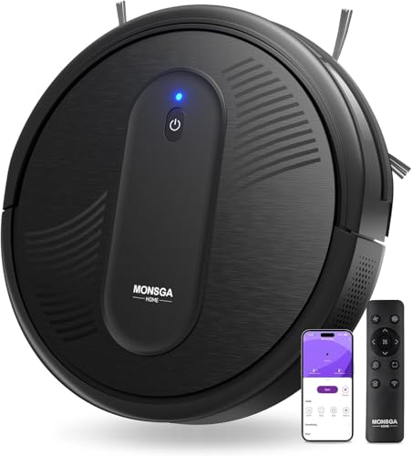 MONSGA Robot Vacuum Cleaner, 4000Pa Powerful Suction Robotic Vacuum, 3.2" Super-Slim, 140Min Runtime MR1