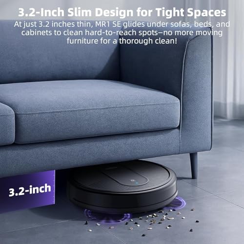 MONSGA Robot Vacuum Cleaner, 4000Pa Powerful Suction Robotic Vacuum, 3.2" Super-Slim, 140Min Runtime MR1