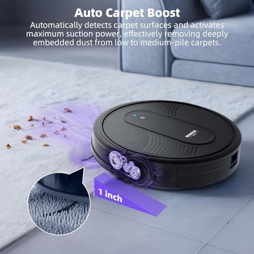 MONSGA Robot Vacuum Cleaner, 4000Pa Powerful Suction Robotic Vacuum, 3.2" Super-Slim, 140Min Runtime MR1
