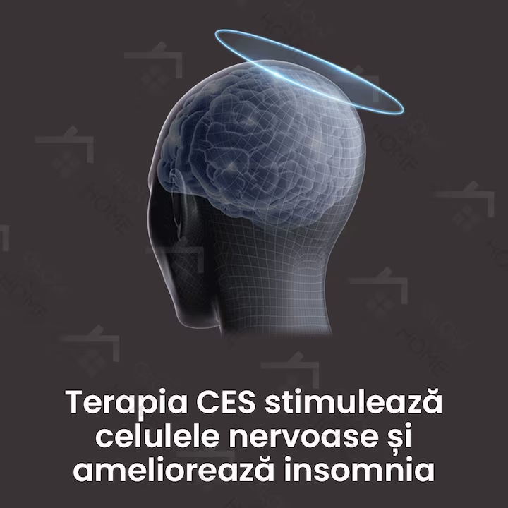 Dispozitiv inteligent de stimulare a somnului, GlowforHome, pentru adulti, aparat portabil de mana, micro-curent, anti insomnie, ajutor pentru dormit, ameliorarea anxietatii, stimularea pulsului, incarcare USB, bleu