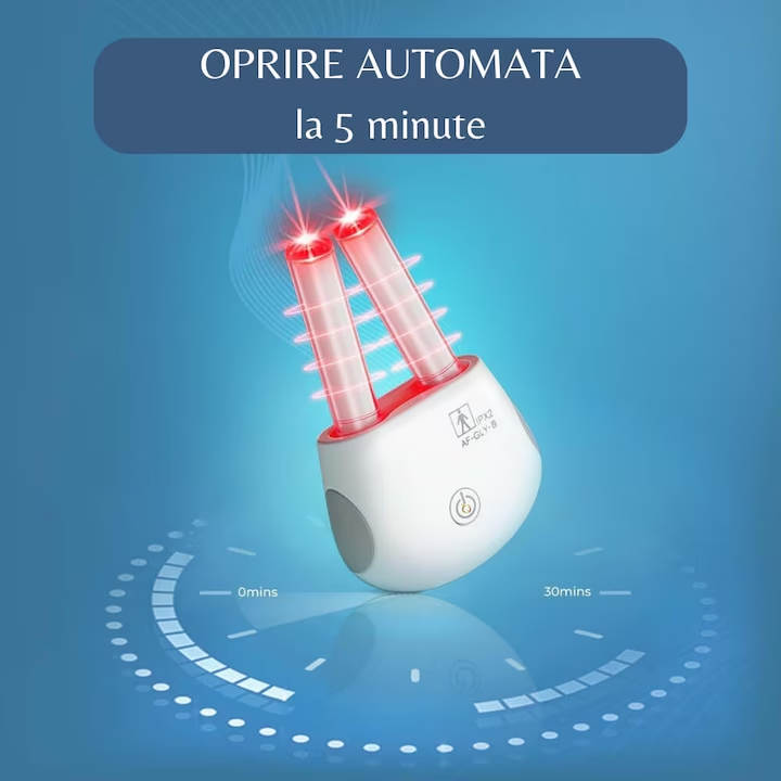 Aparat pentru Rinita Alergica, Terapie Nazala Laser prin Masaj cu Lumina Rosie si Infrarosu, Portabil, Reincarcabil